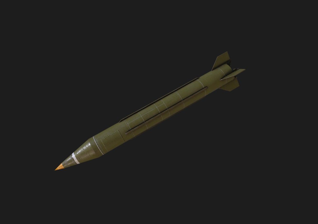 scud missile lowpoly Low-poly 3D model_12