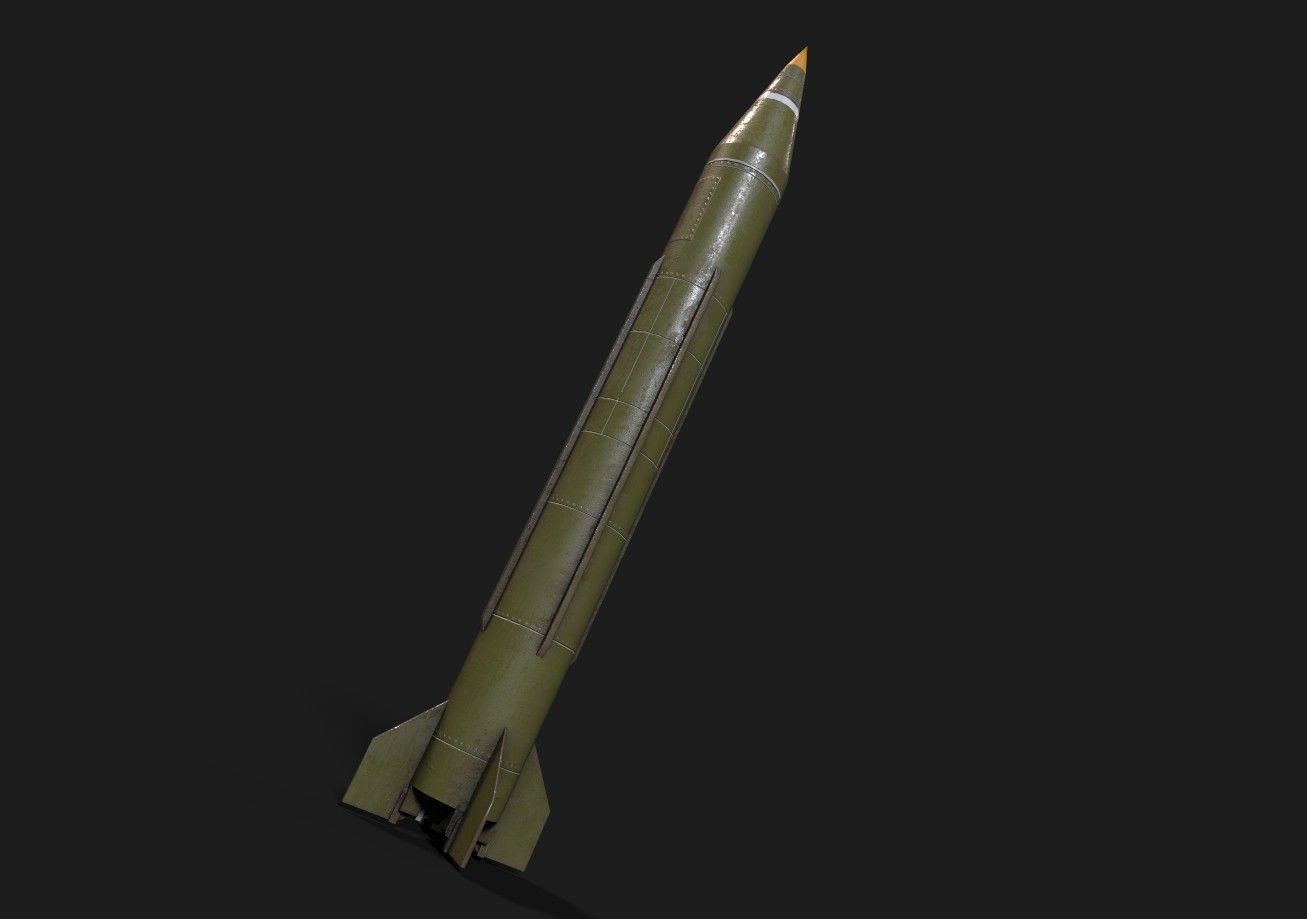 scud missile lowpoly Low-poly 3D model_19