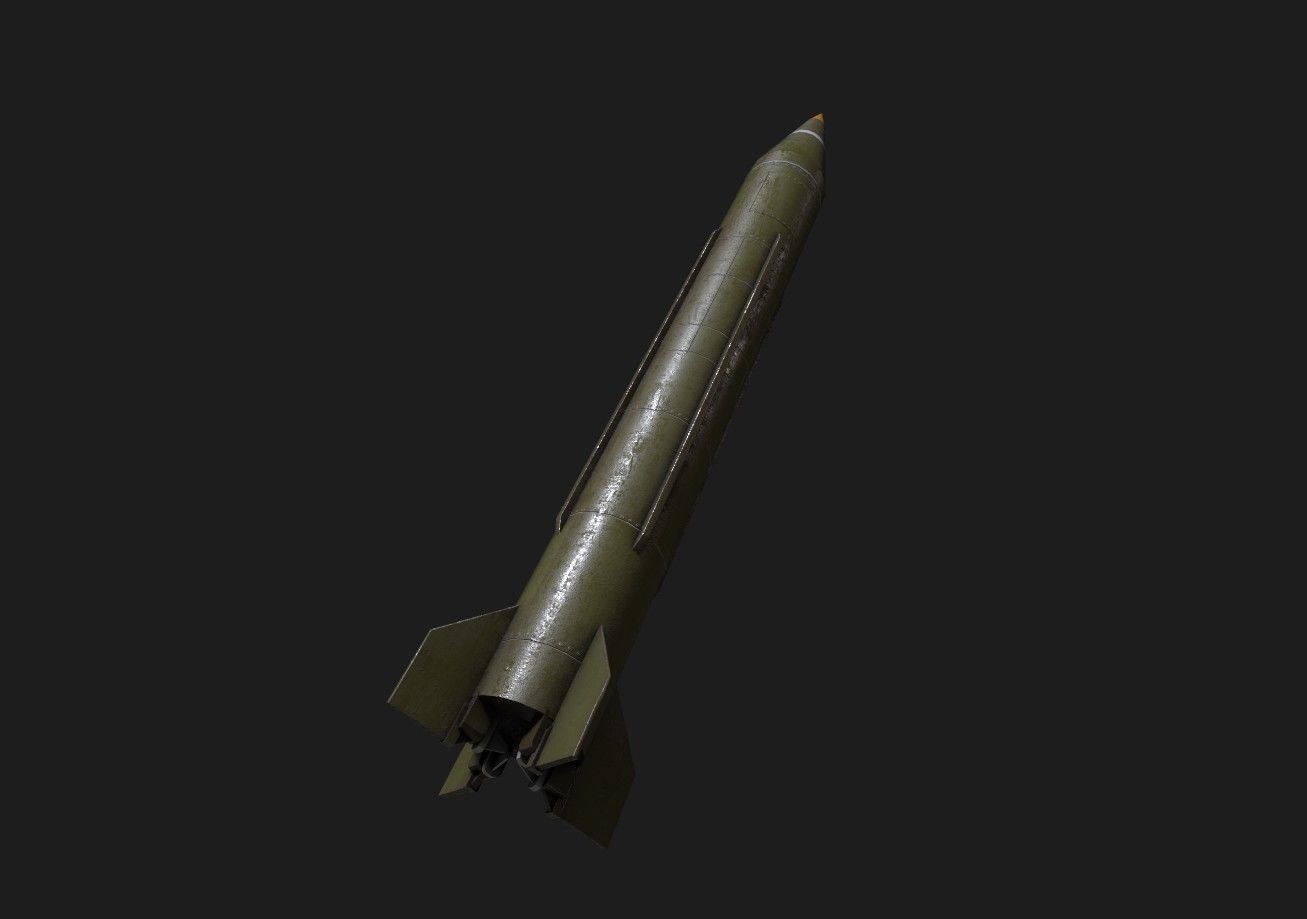 scud missile lowpoly Low-poly 3D model_23