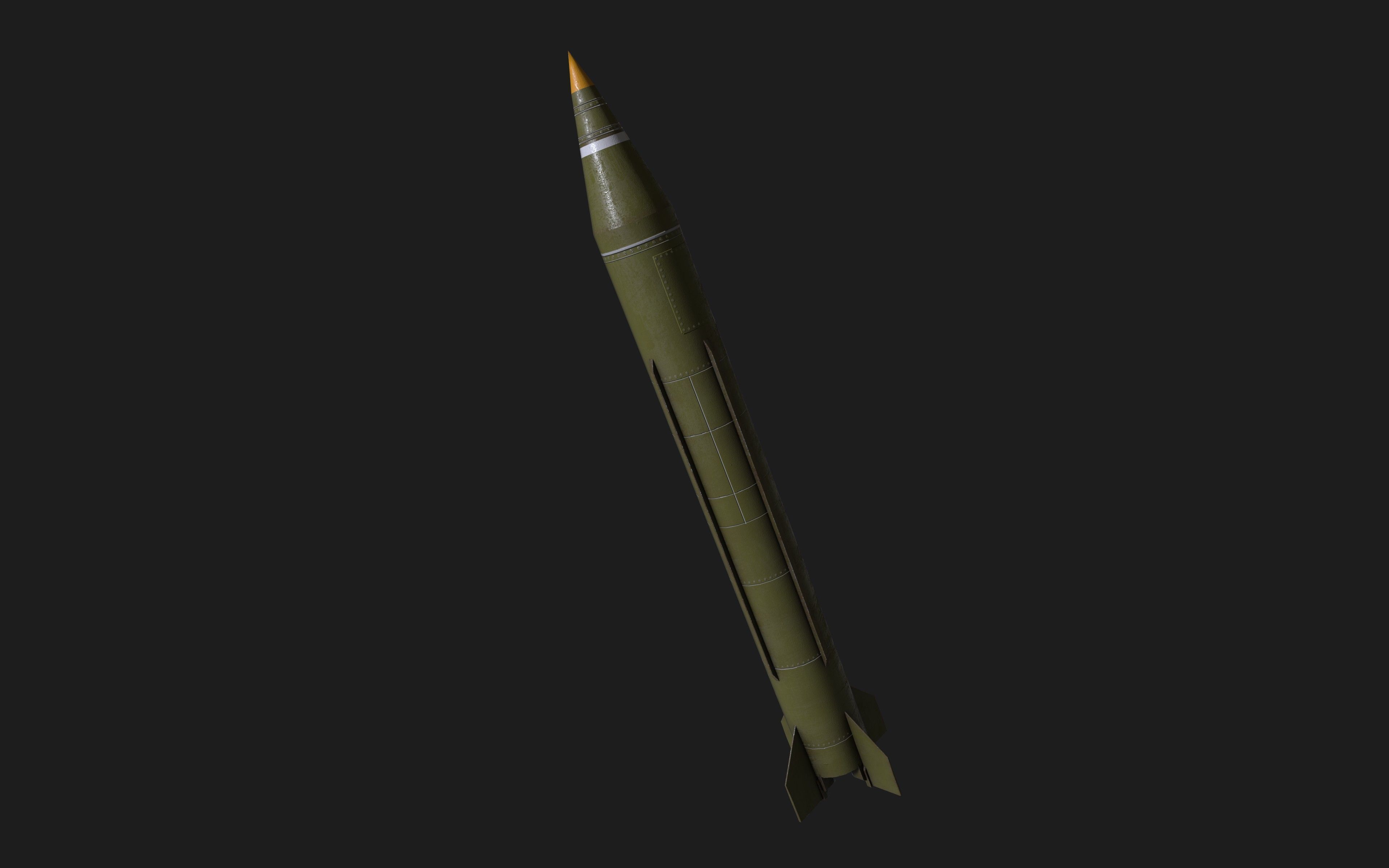 scud missile lowpoly Low-poly 3D model_15