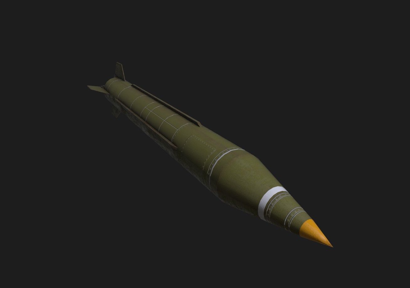 scud missile lowpoly Low-poly 3D model_21