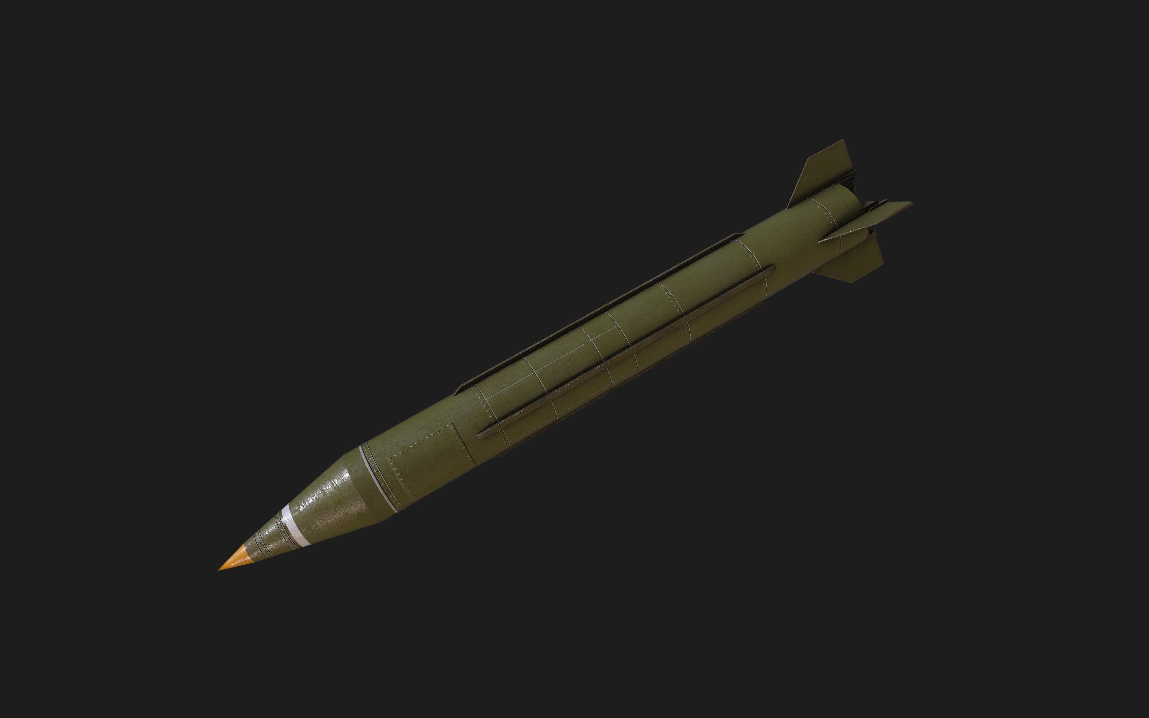 scud missile lowpoly Low-poly 3D model_13