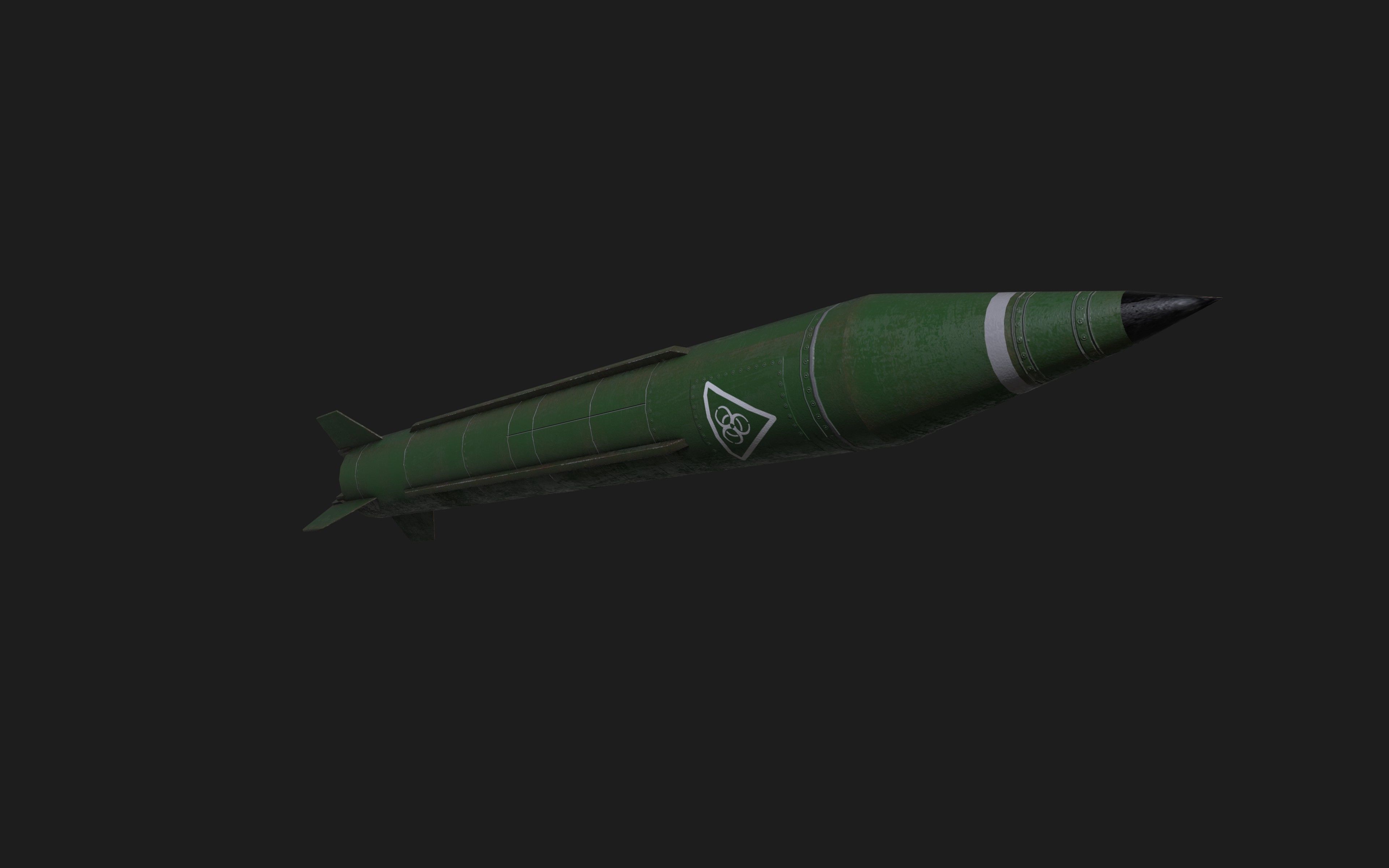 scud missile lowpoly Low-poly 3D model_6