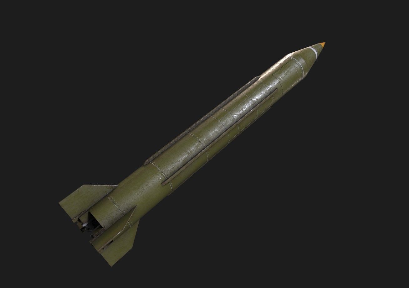 scud missile lowpoly Low-poly 3D model_18