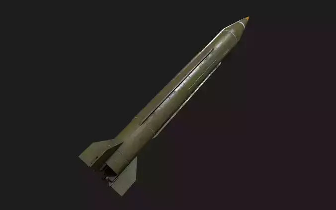scud missile lowpoly Low-poly 3D model
