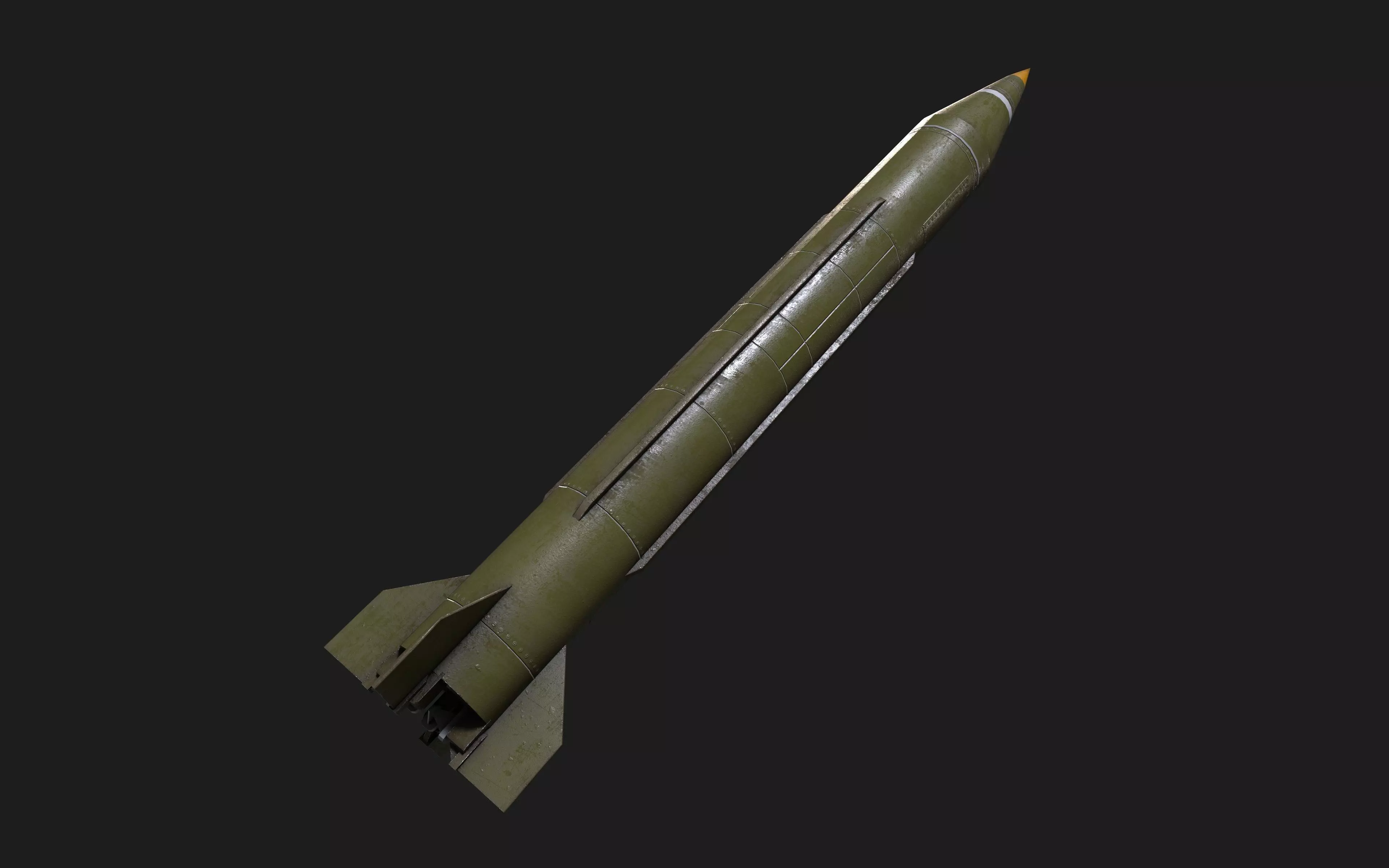 scud missile lowpoly Low-poly 3D model_0