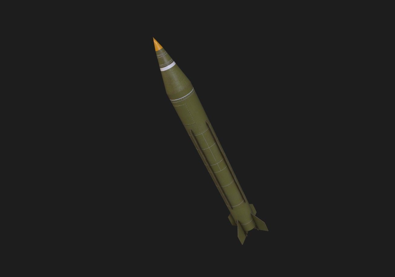 scud missile lowpoly Low-poly 3D model_4