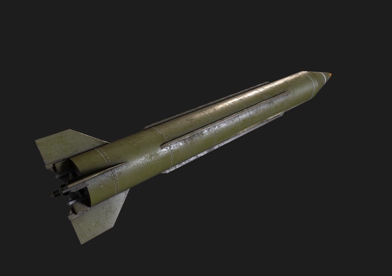scud missile lowpoly Low-poly 3D model_17