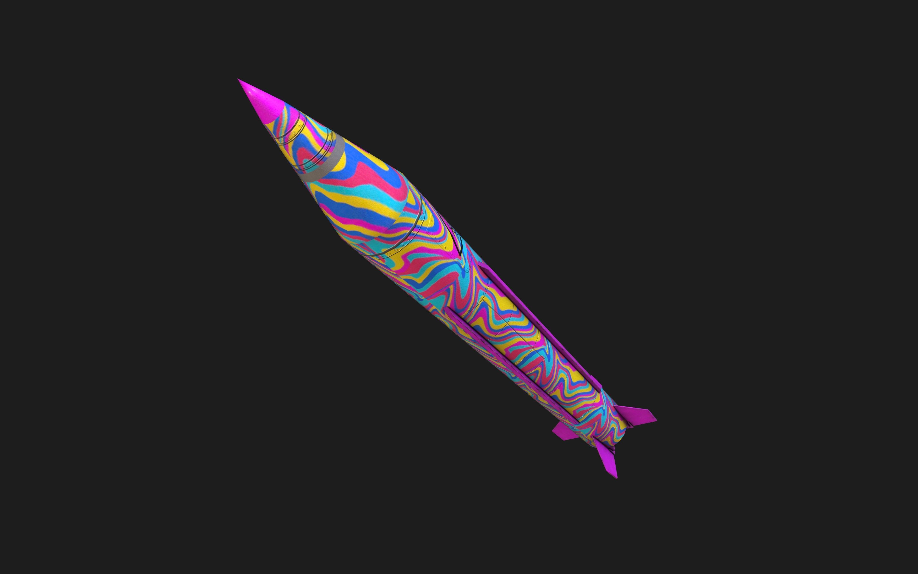 scud missile lowpoly Low-poly 3D model_3