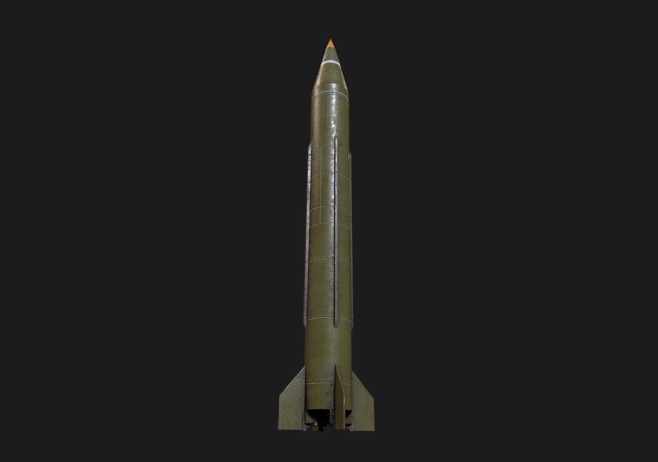 scud missile lowpoly Low-poly 3D model_20