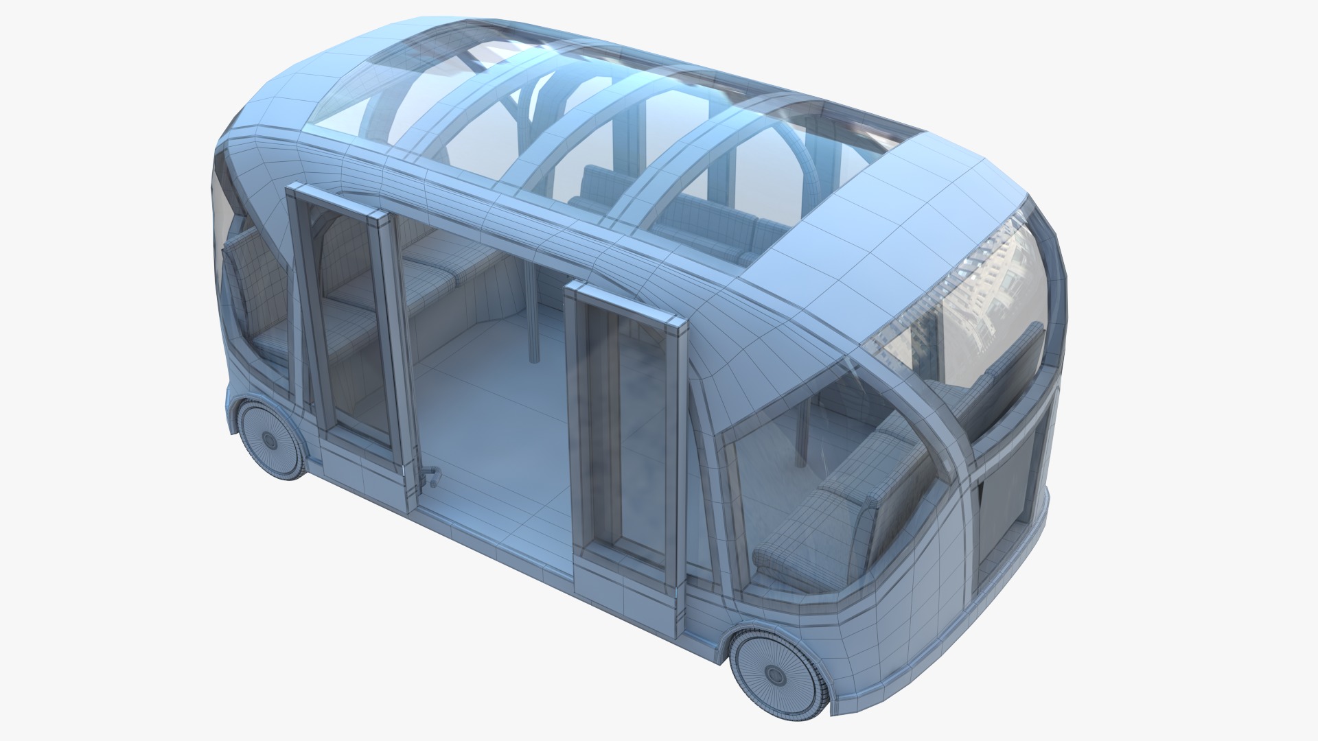 Autonomous City Shuttle Bus pink 3D model_9