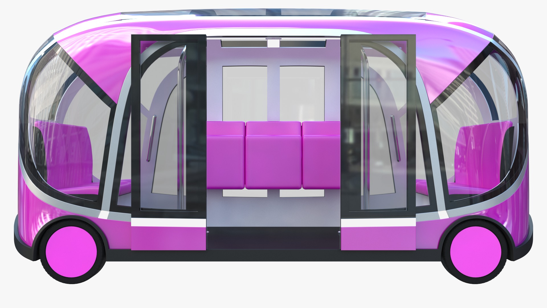 Autonomous City Shuttle Bus pink 3D model_1