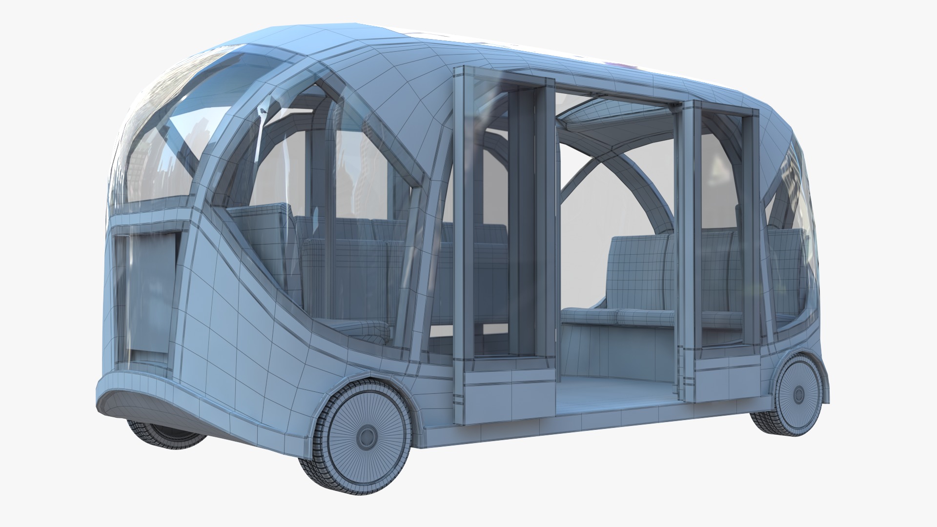 Autonomous City Shuttle Bus pink 3D model_7