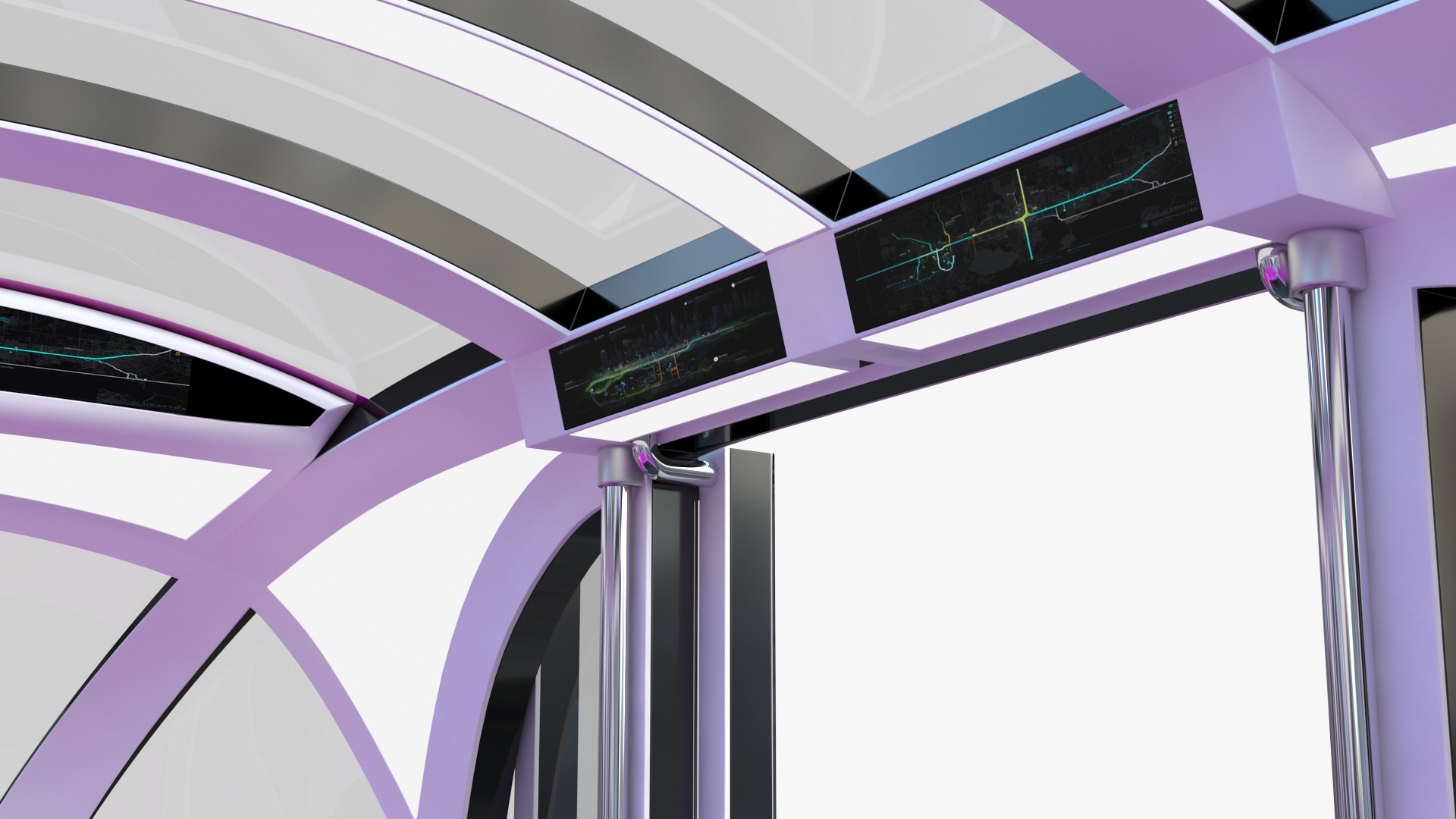 Autonomous City Shuttle Bus pink 3D model_5