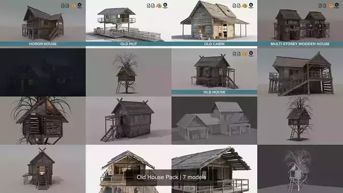 Old House Pack 3D Model Collection