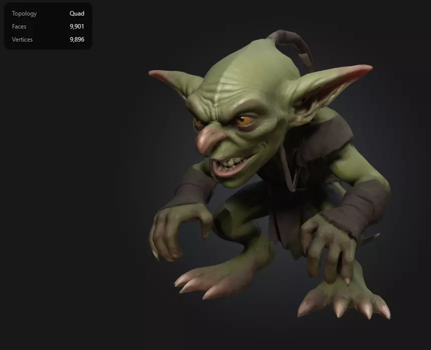 stylized fantasy goblin assassin - 2 3D model_0
