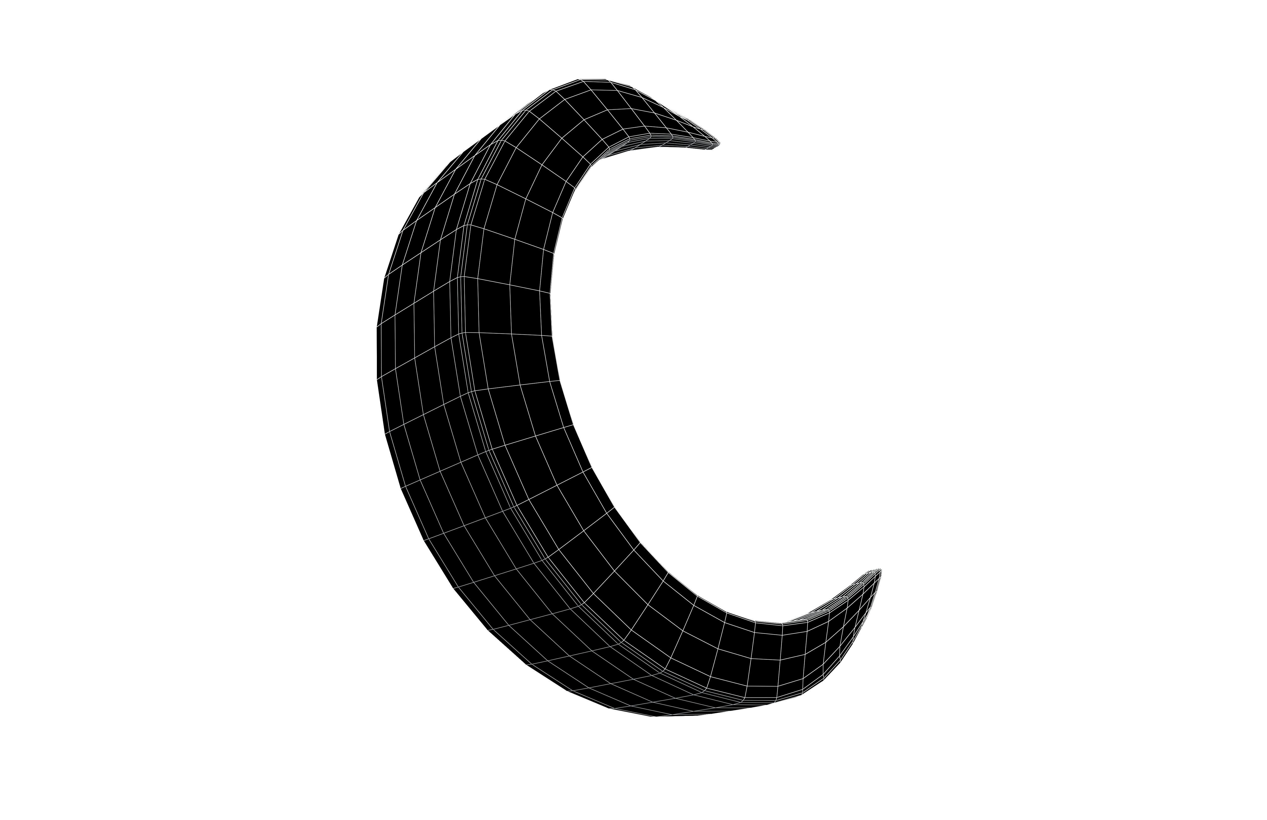 Crescent Moon v1 001 Low-poly 3D model_4
