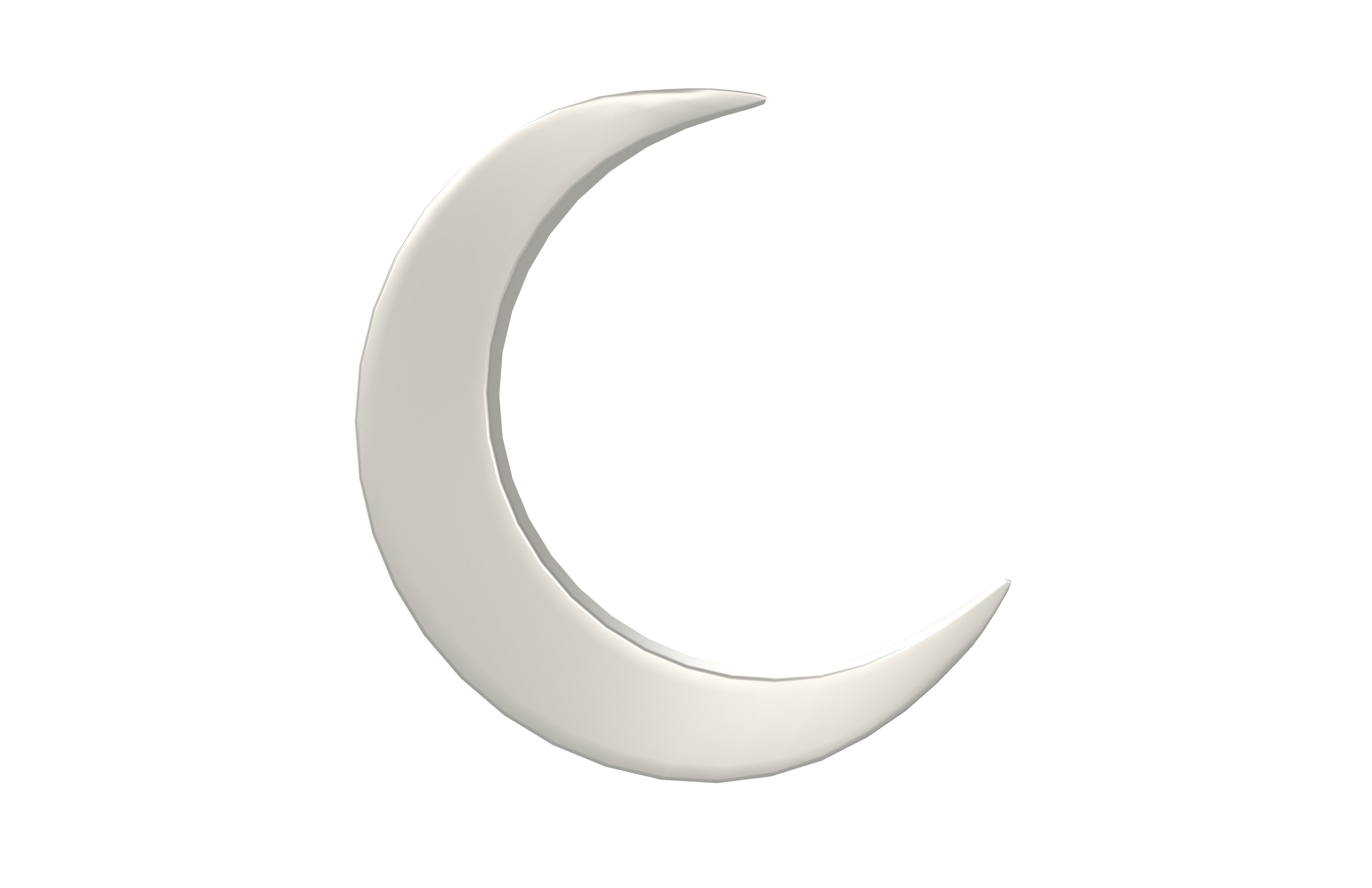 Crescent Moon v1 001 Low-poly 3D model_3