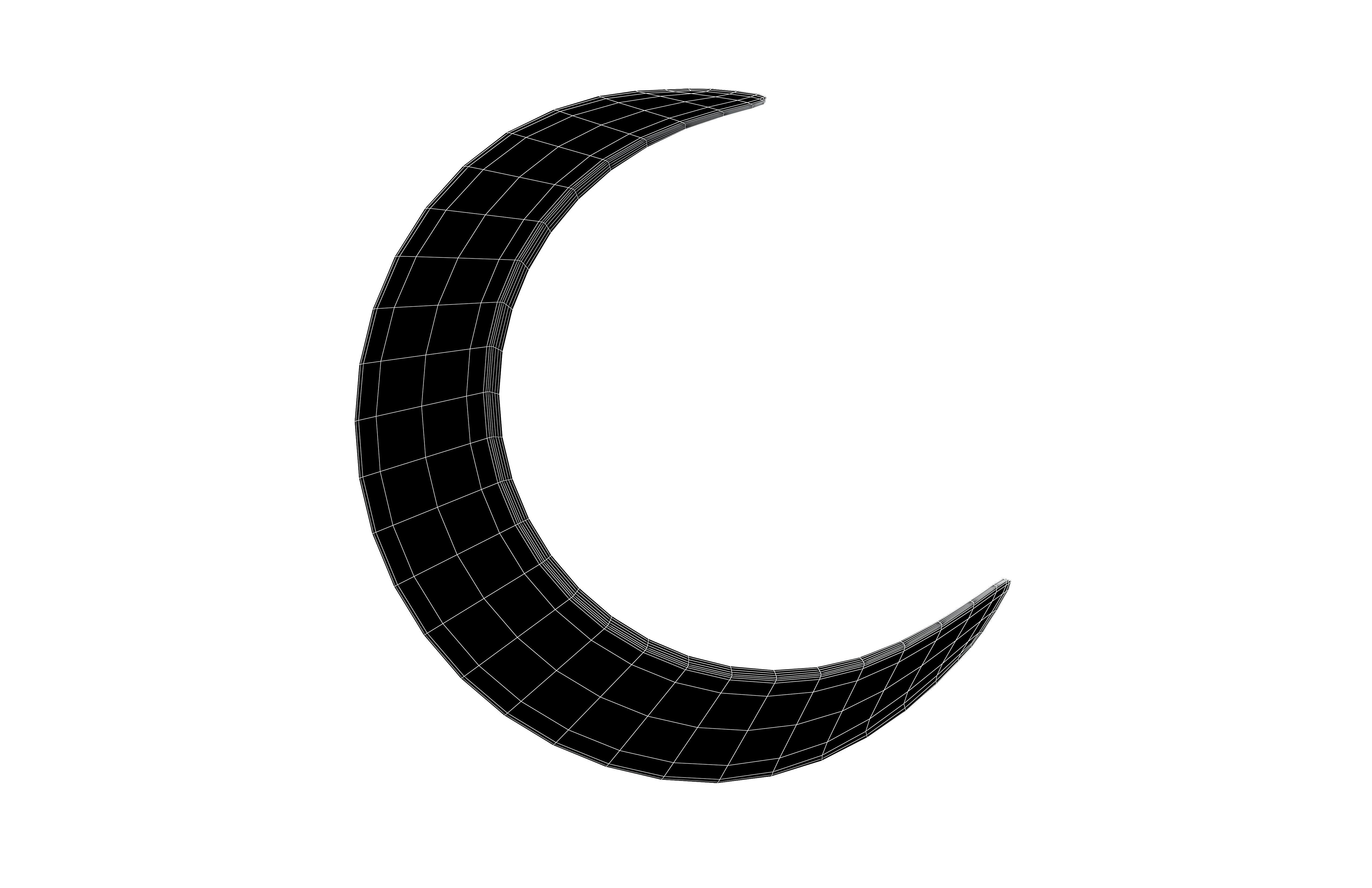 Crescent Moon v1 002 Low-poly 3D model_6