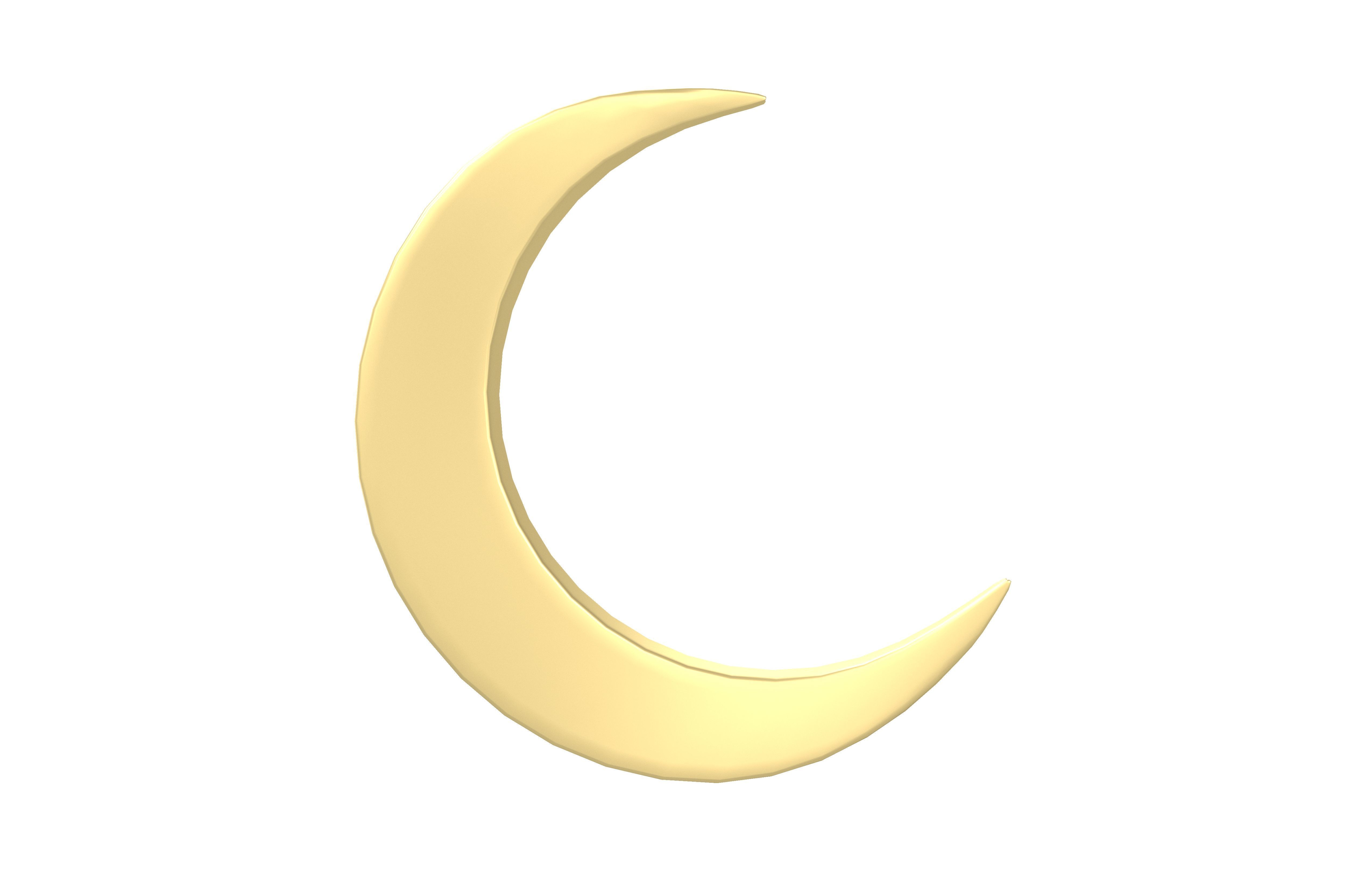 Crescent Moon v1 002 Low-poly 3D model_2