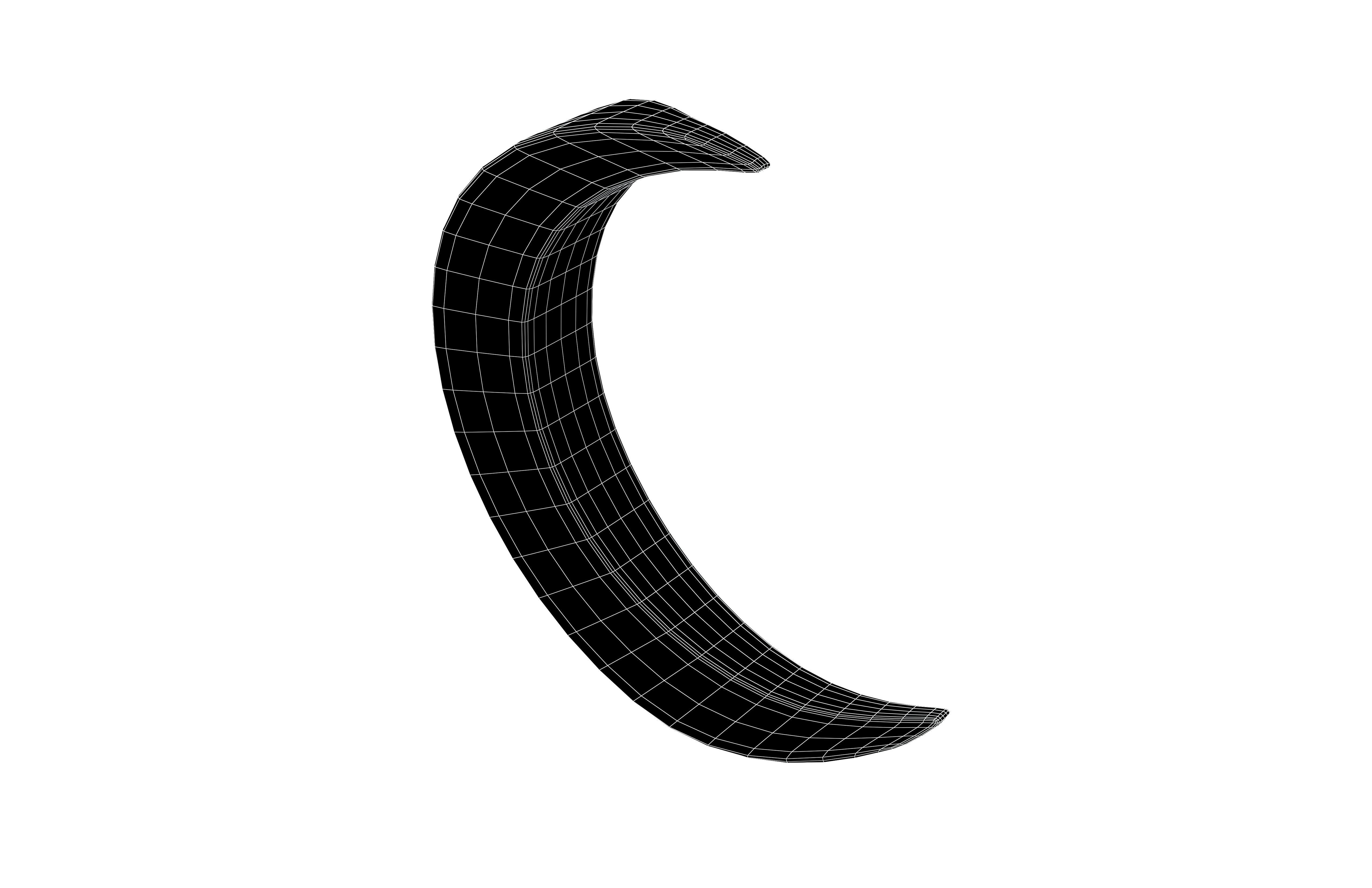 Crescent Moon v1 003 Low-poly 3D model_7