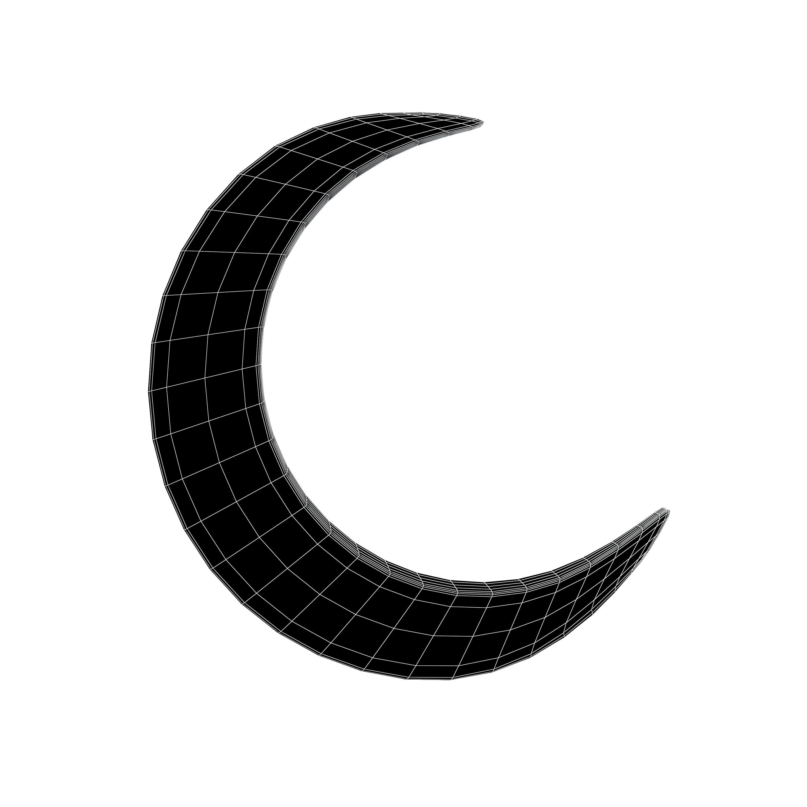 Crescent Moon v1 003 Low-poly 3D model_5