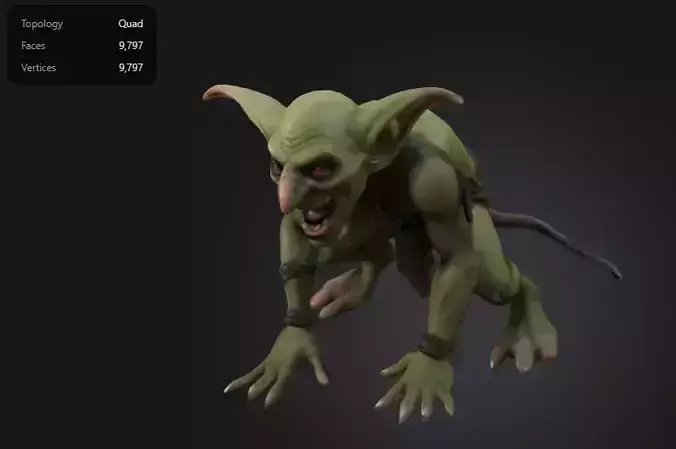 stylized fantasy goblin assassin 3D model - 3