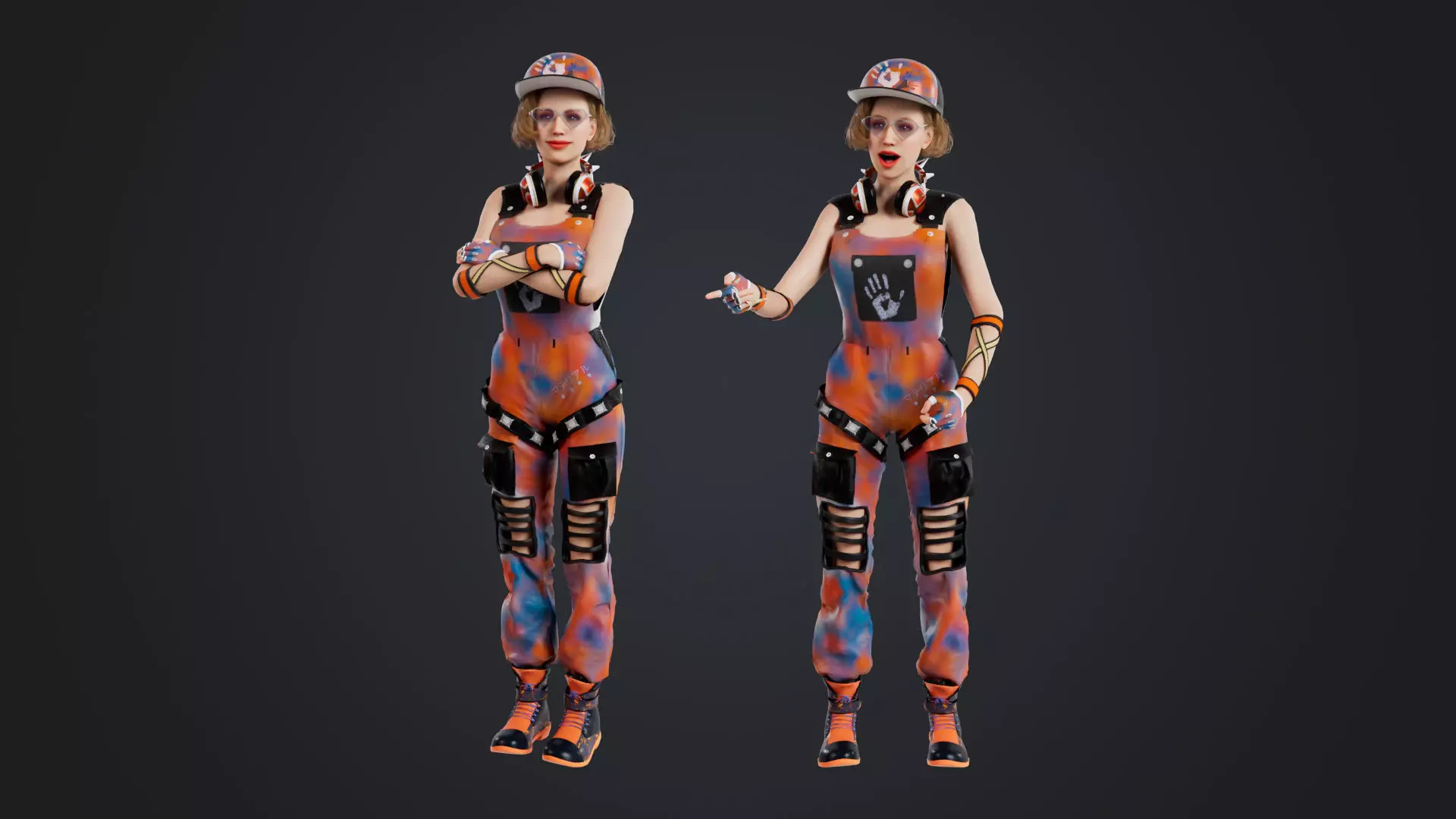 HipHop Girl Rigged 3D model
