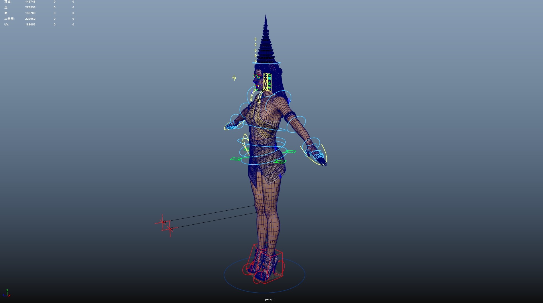 Thai Female Traditional Costume 3D model_20