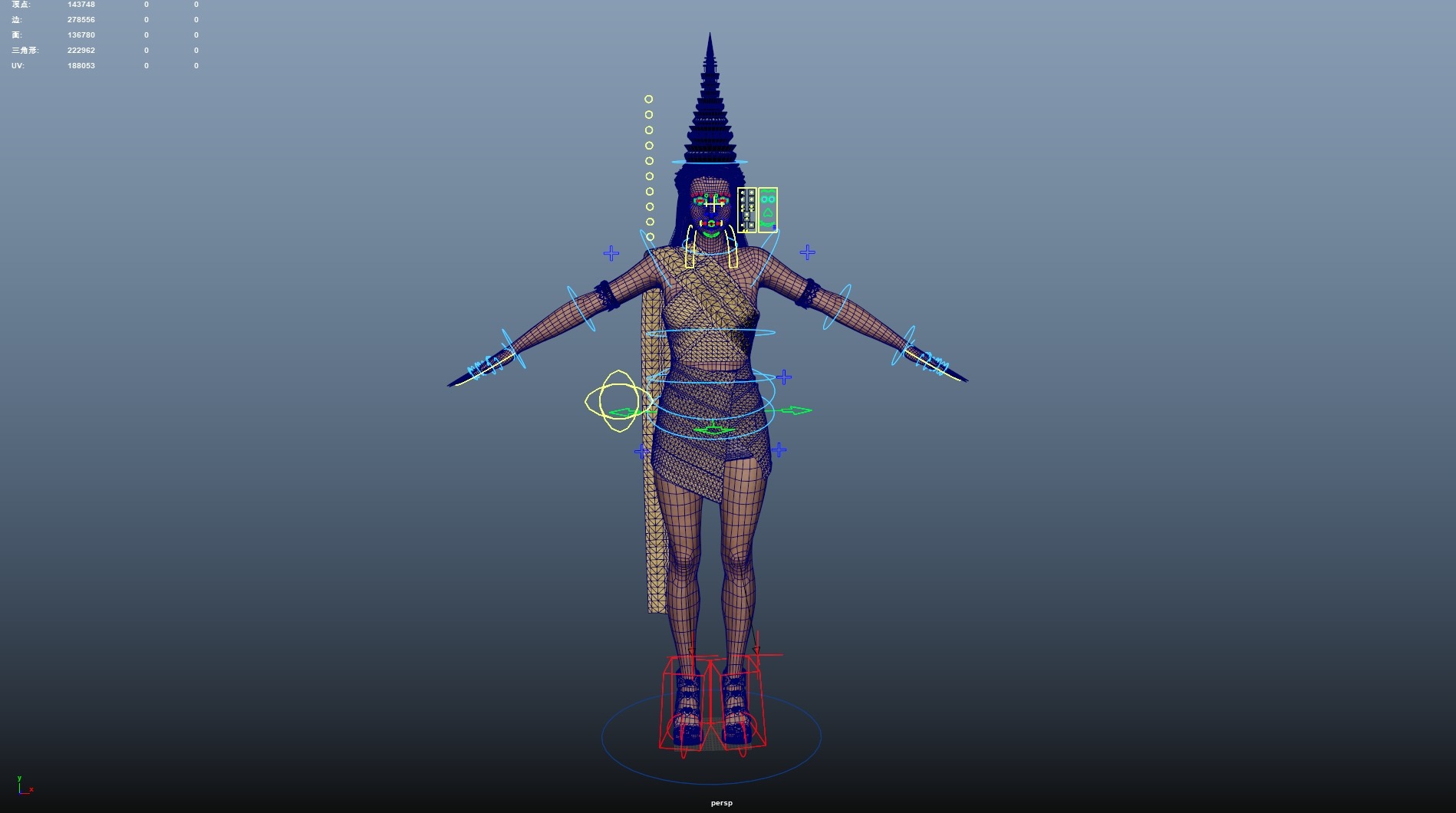 Thai Female Traditional Costume 3D model_18