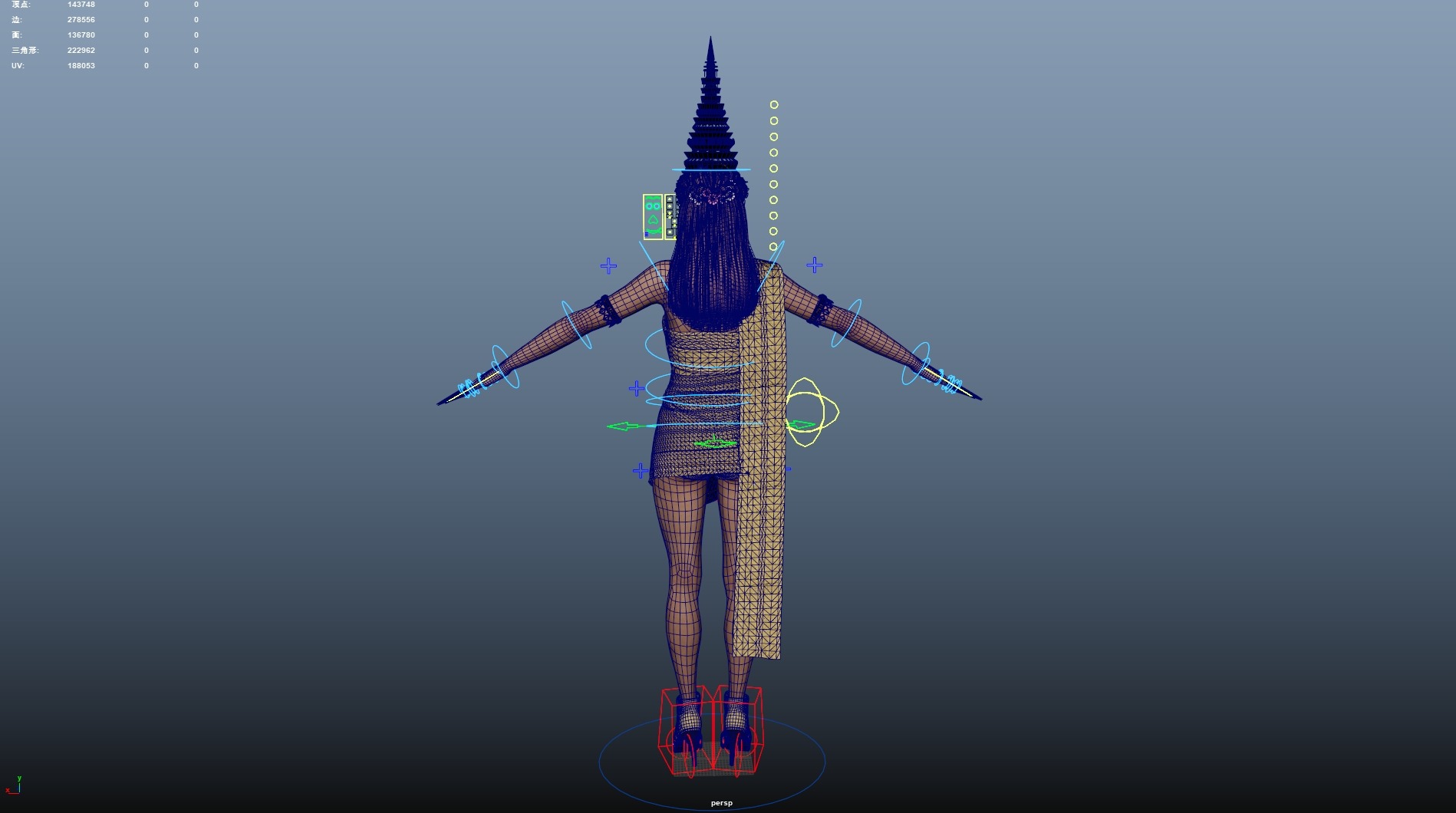 Thai Female Traditional Costume 3D model_22
