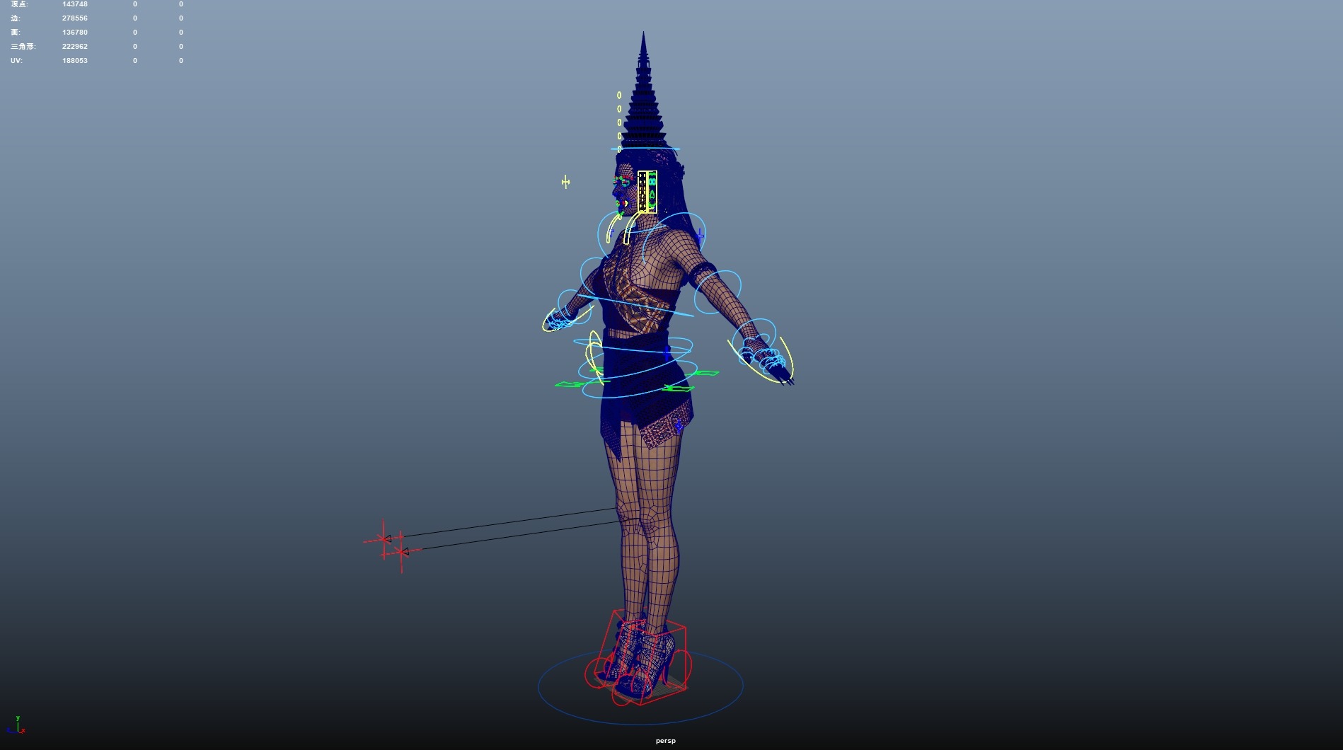 Thai Female Traditional Costume 3D model_20
