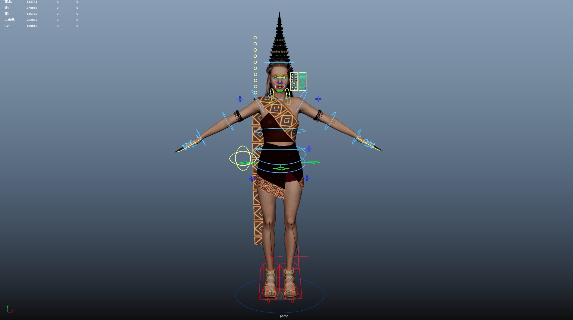 Thai Female Traditional Costume 3D model_17