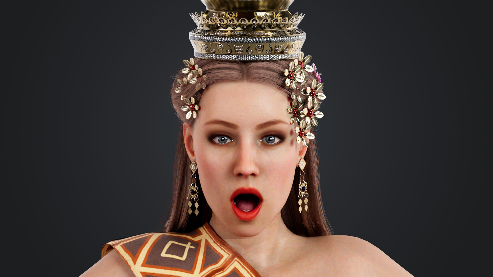 Thai Female Traditional Costume 3D model_13