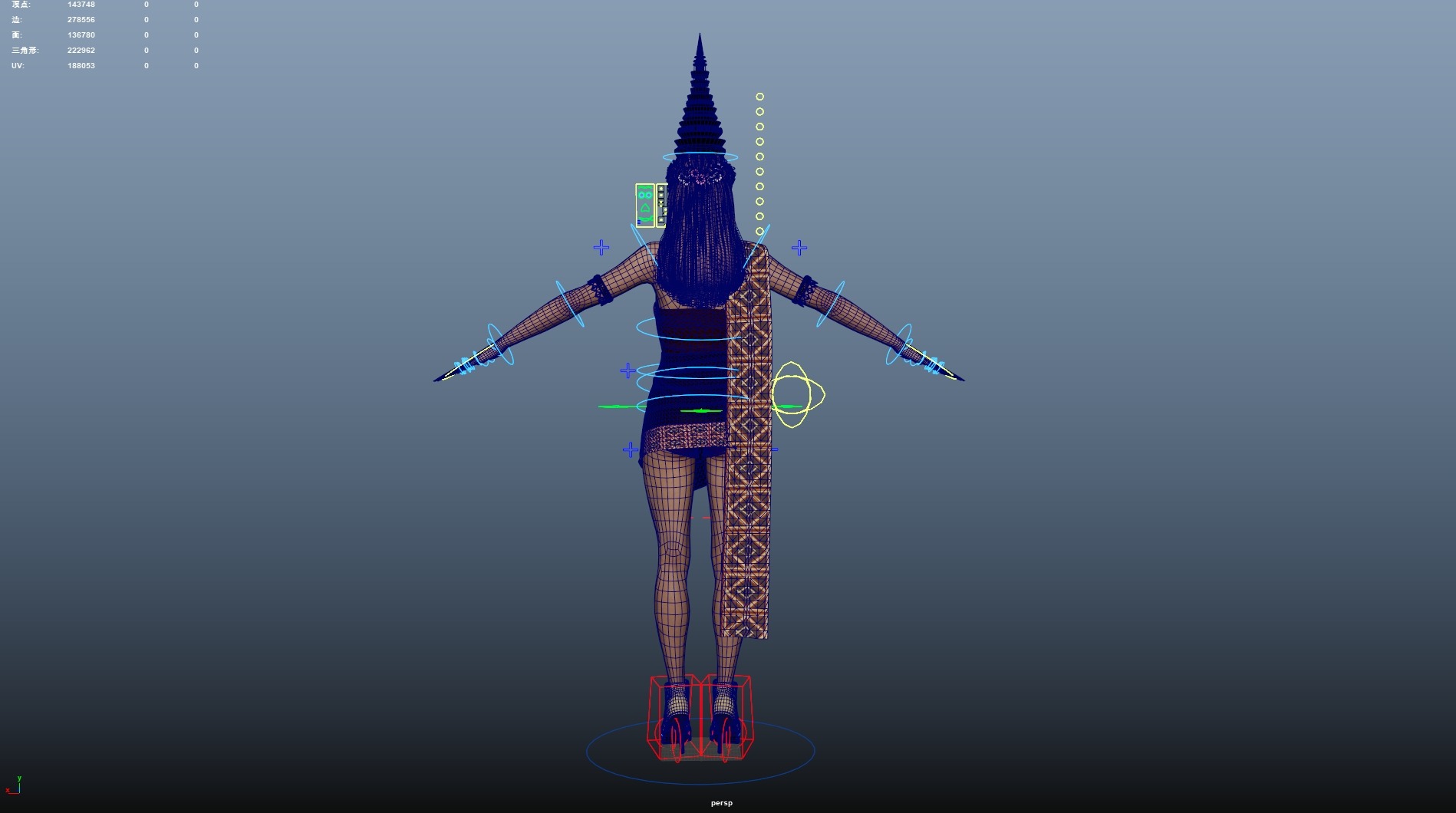 Thai Female Traditional Costume 3D model_22