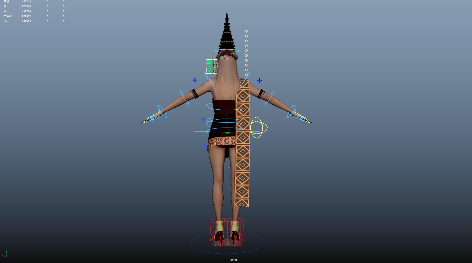 Thai Female Traditional Costume 3D model_21