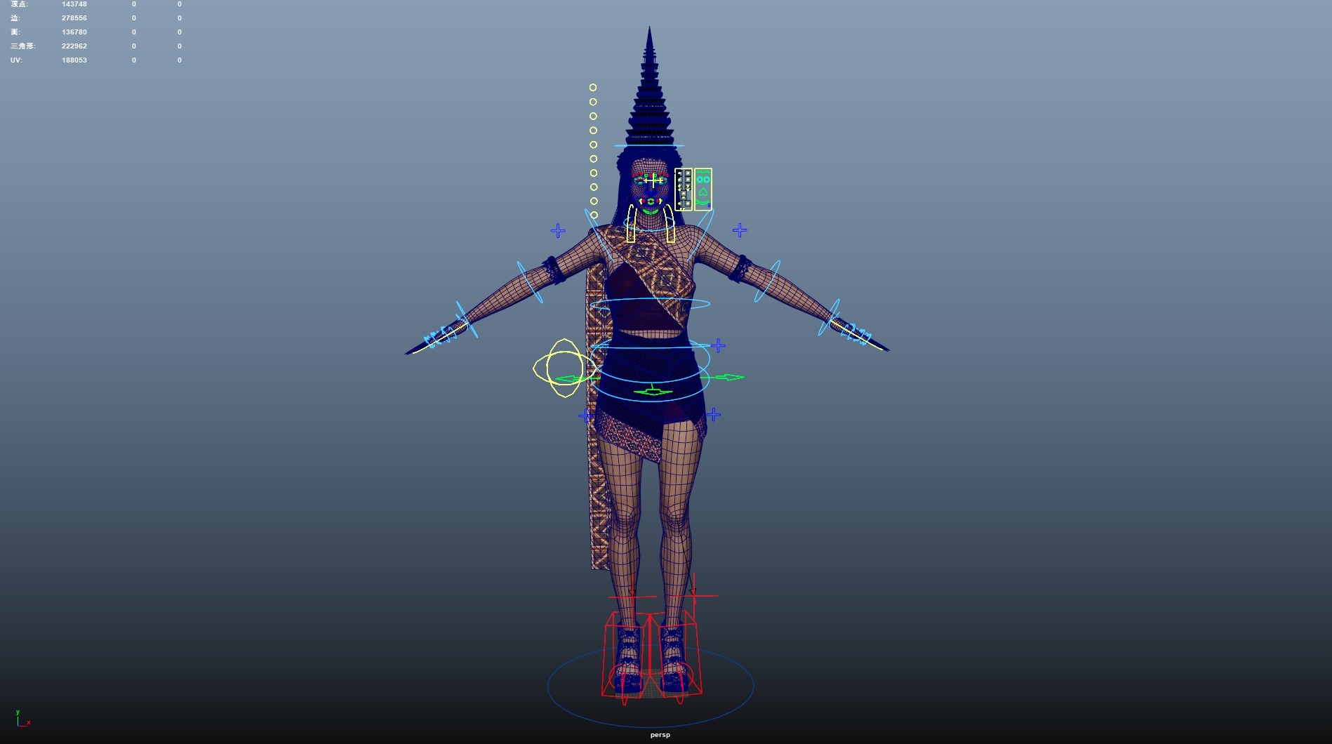 Thai Female Traditional Costume 3D model_18