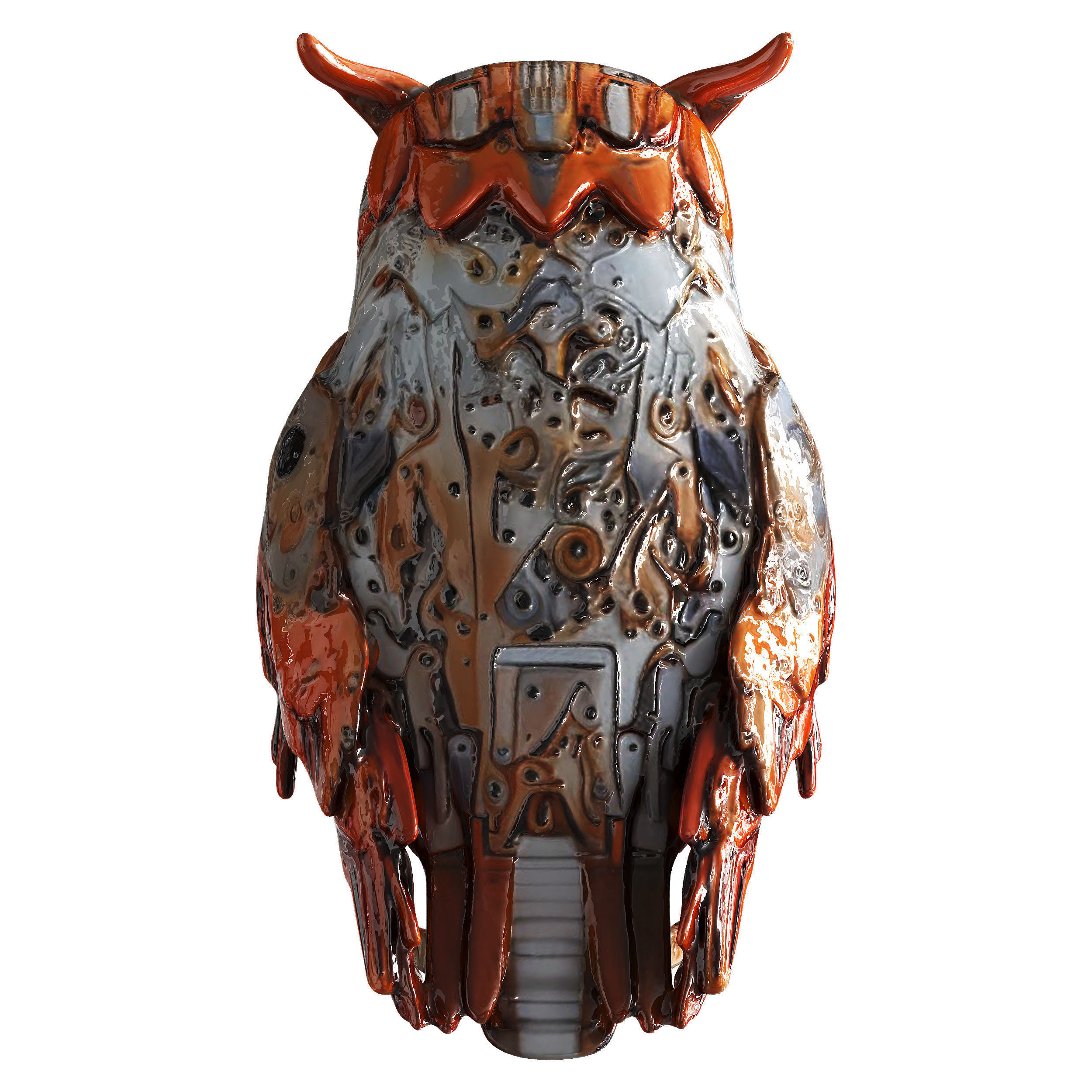 Robot Owl Low-poly 3D model_17