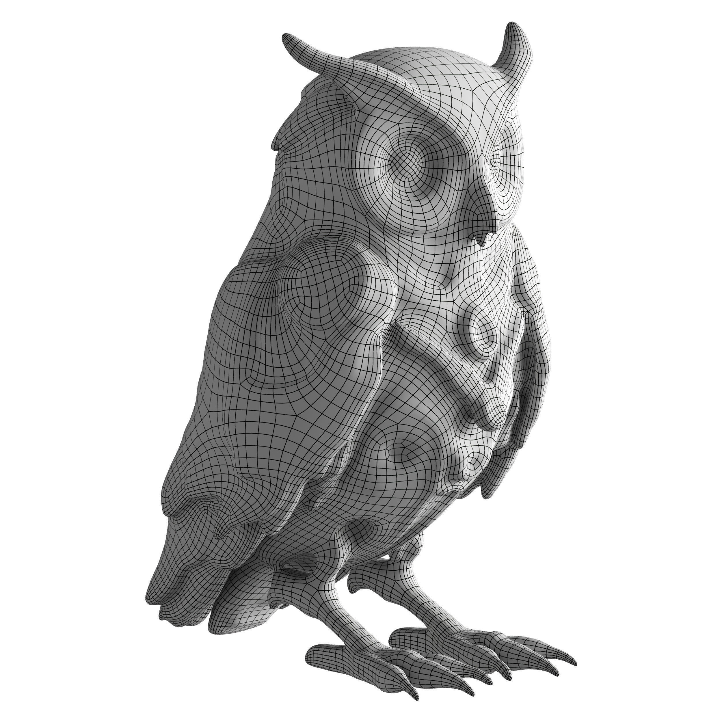 Robot Owl Low-poly 3D model_75