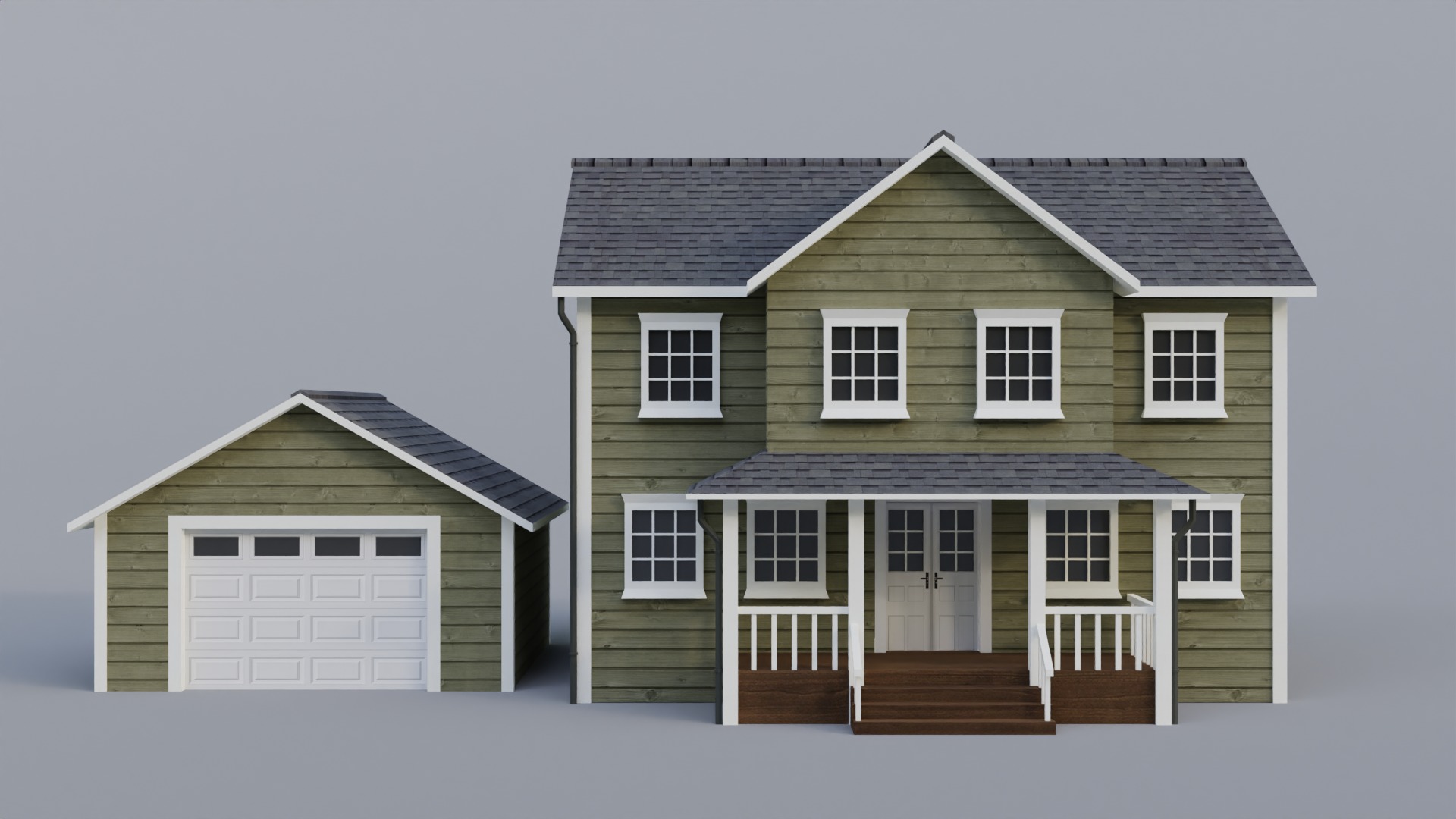 Low Poly house 3 Low-poly 3D model_1