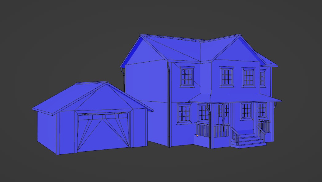 Low Poly house 3 Low-poly 3D model_9