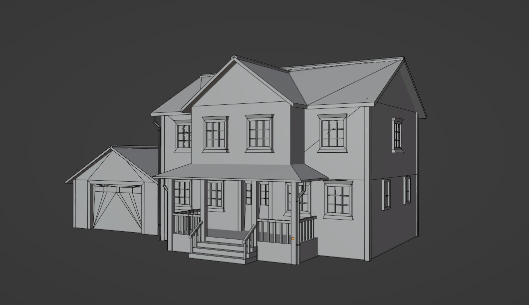 Low Poly house 3 Low-poly 3D model_8