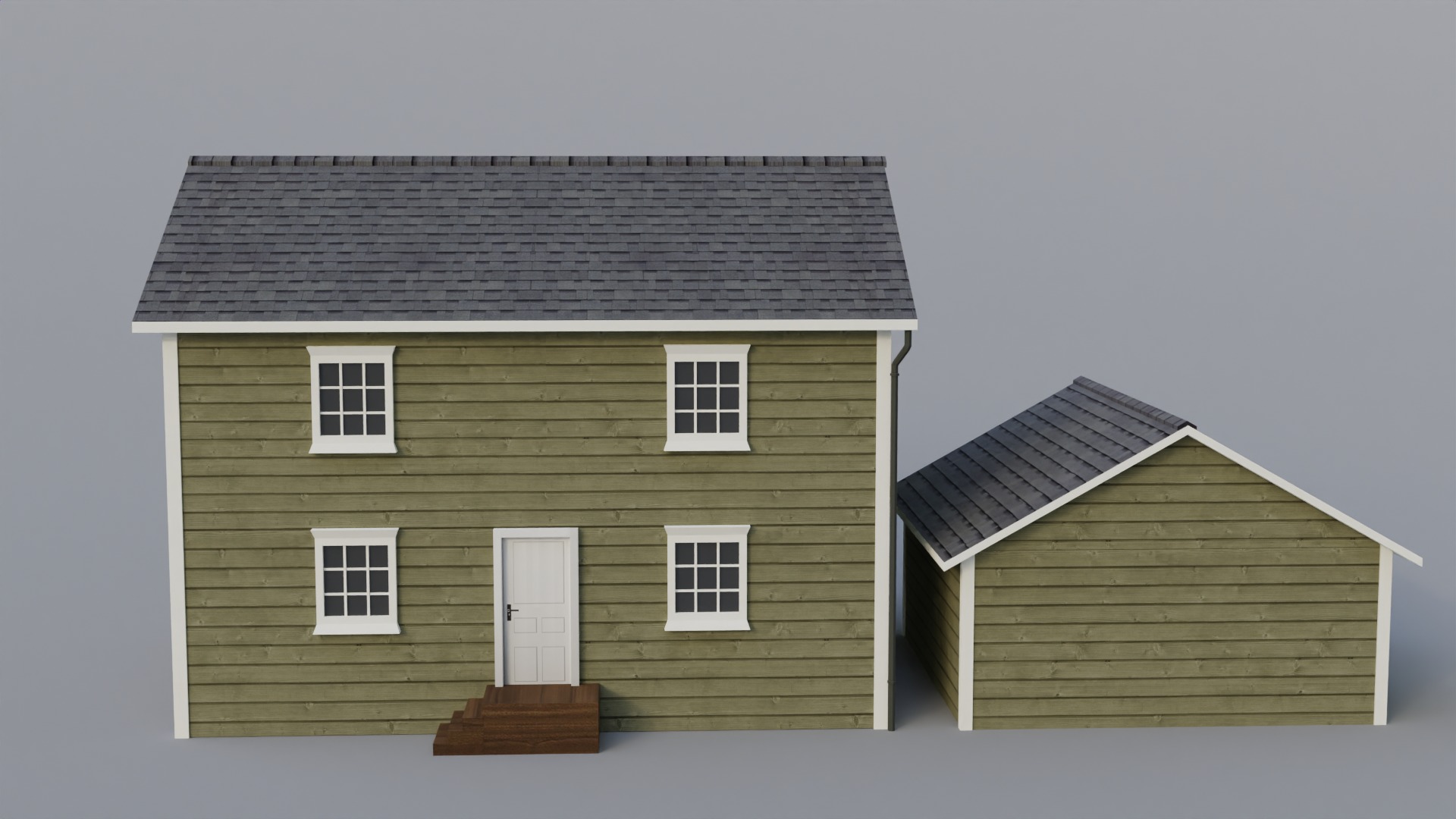 Low Poly house 3 Low-poly 3D model_7