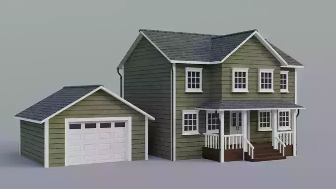 Low Poly house 3 Low-poly 3D model