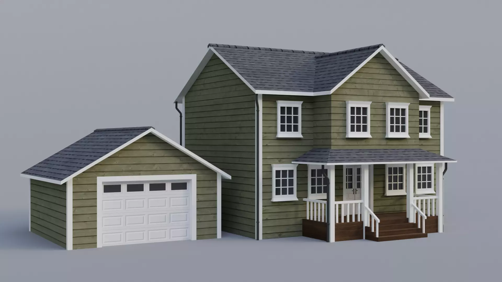 Low Poly house 3 Low-poly 3D model_0