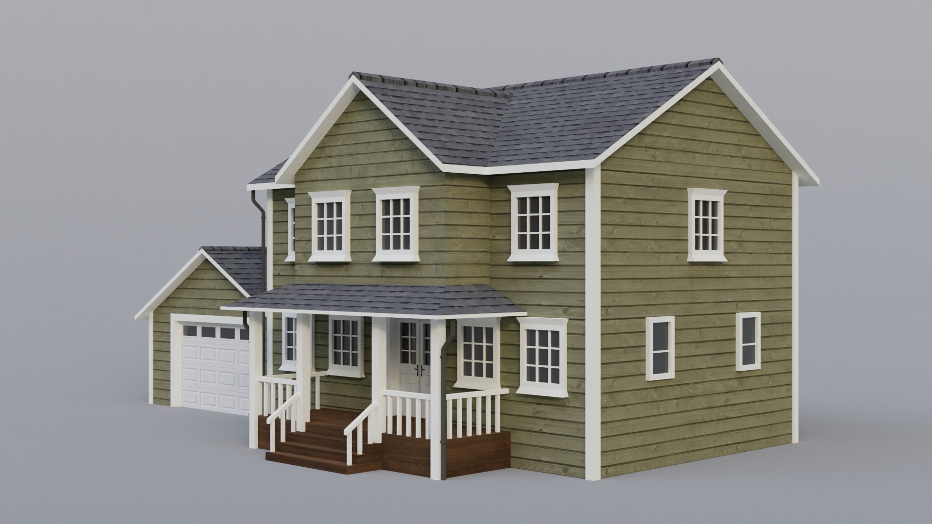 Low Poly house 3 Low-poly 3D model_3
