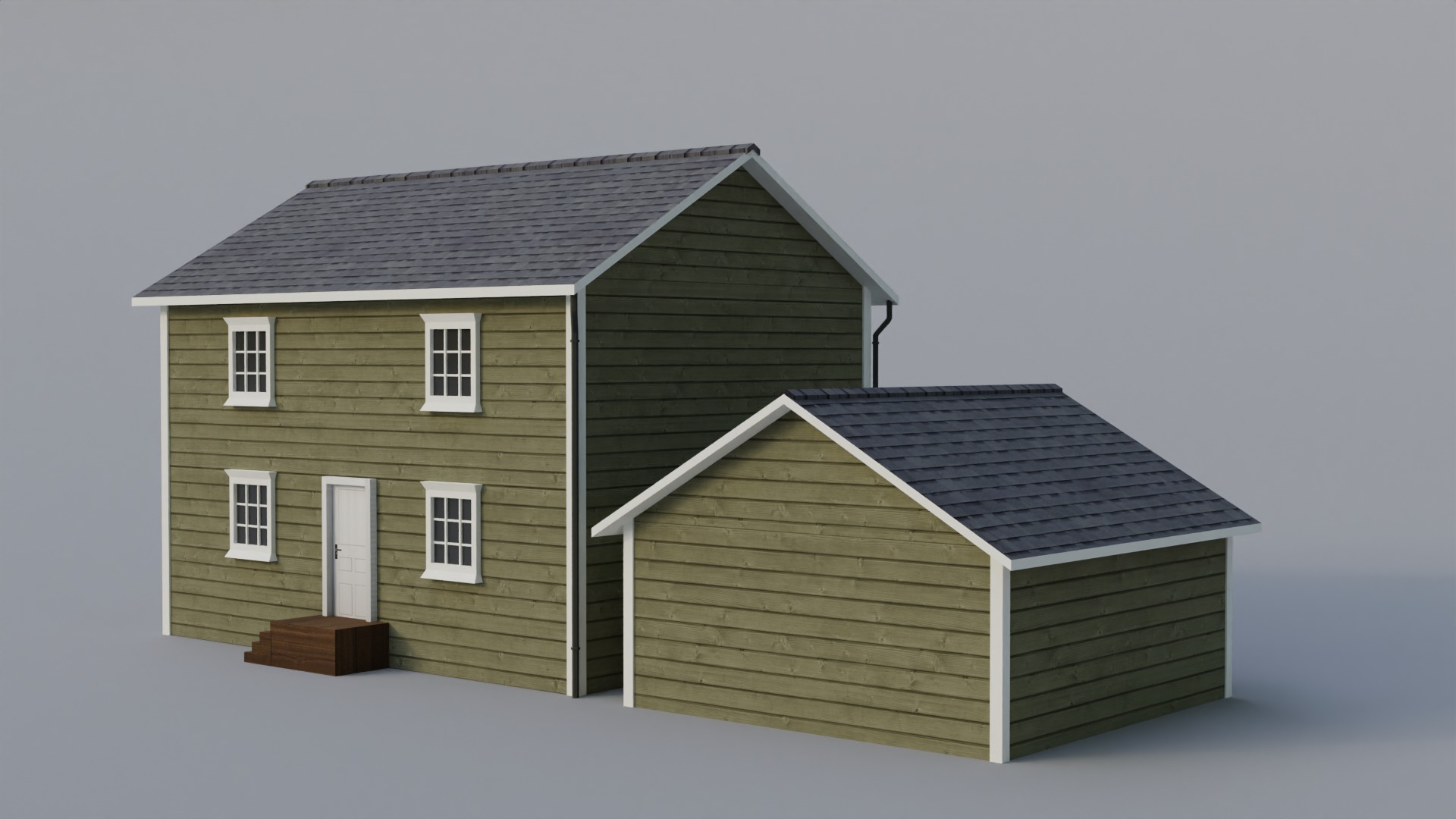 Low Poly house 3 Low-poly 3D model_6
