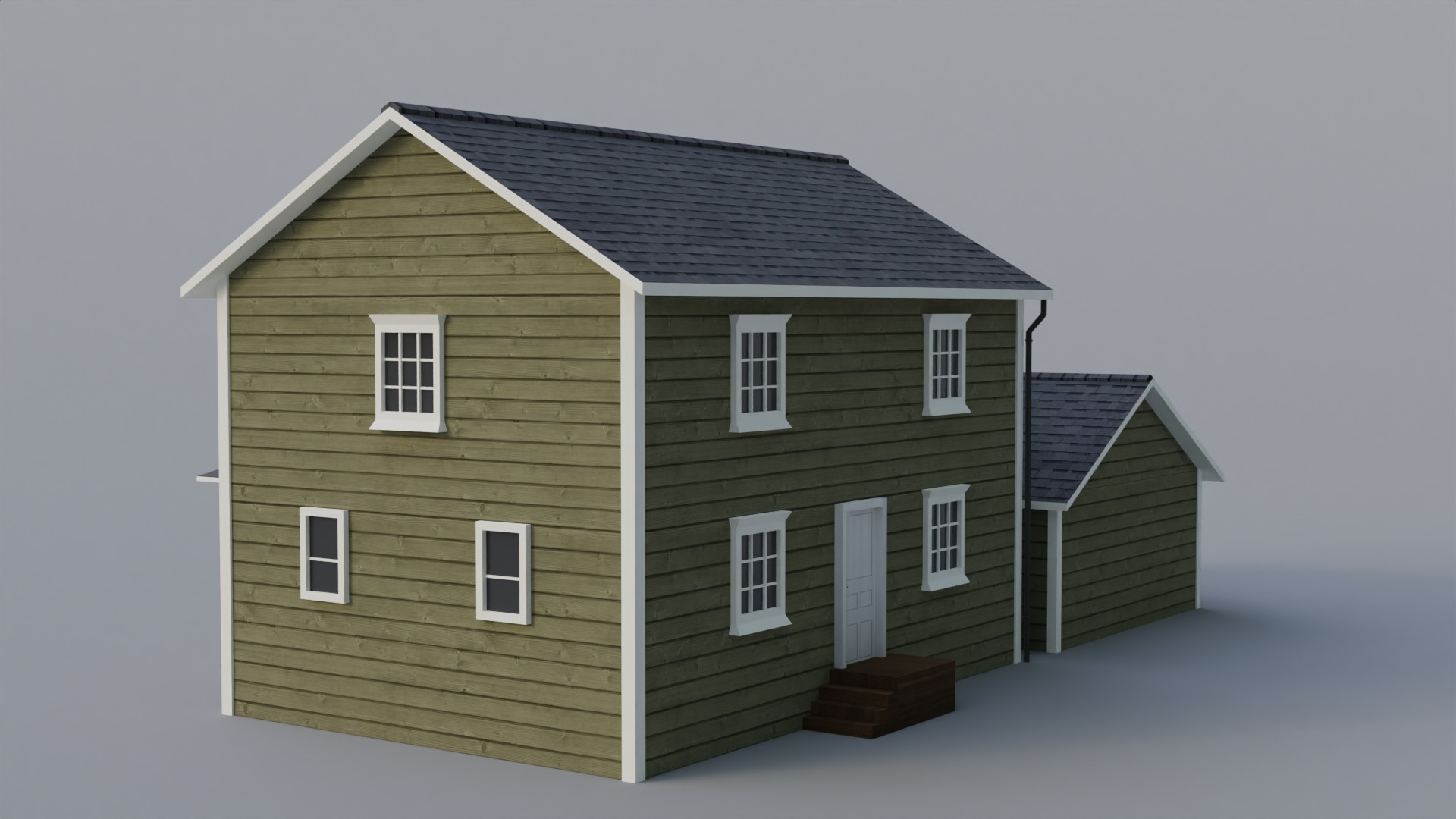 Low Poly house 3 Low-poly 3D model_5