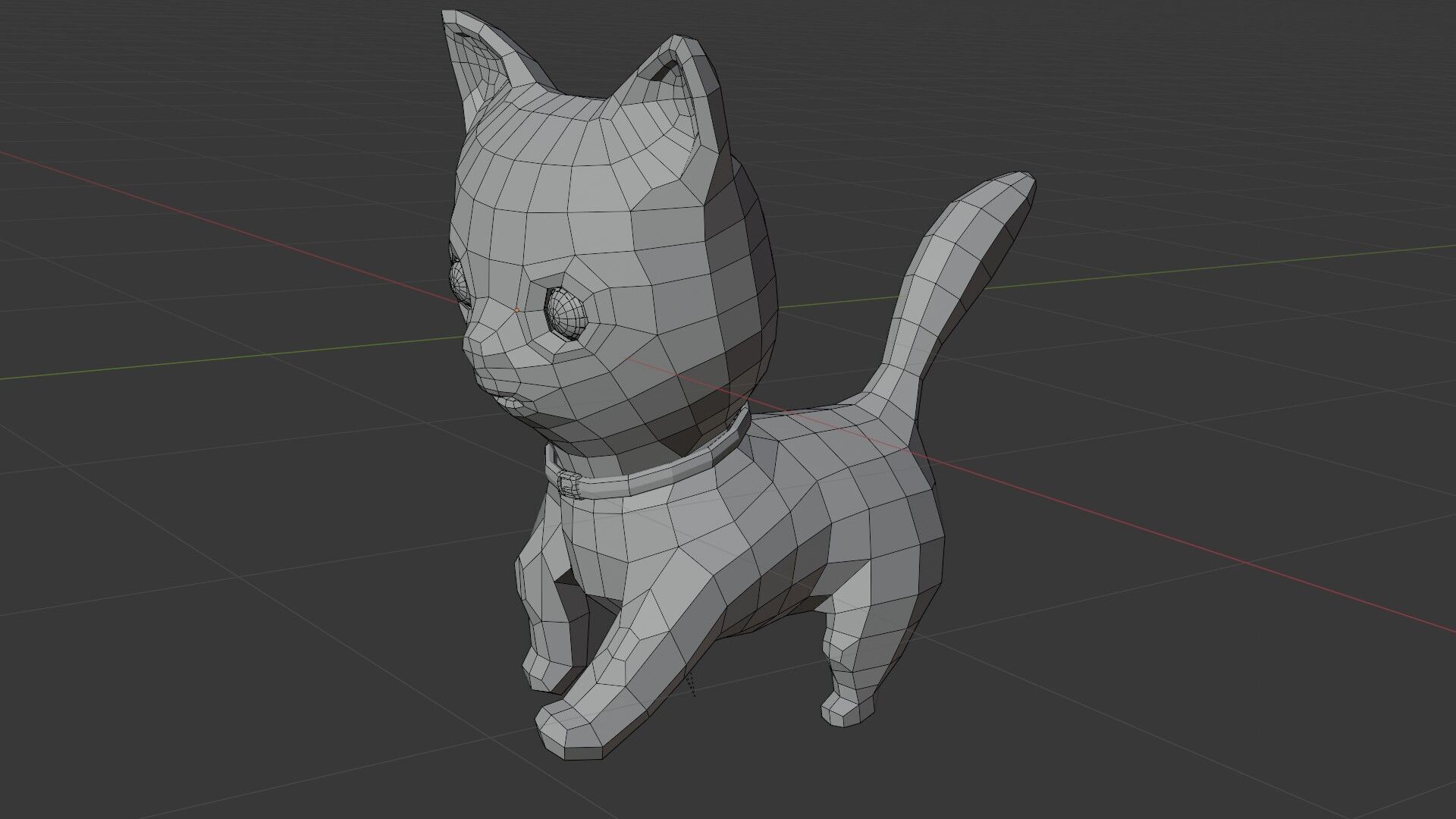 Cat Low polygon Low-poly 3D model_1