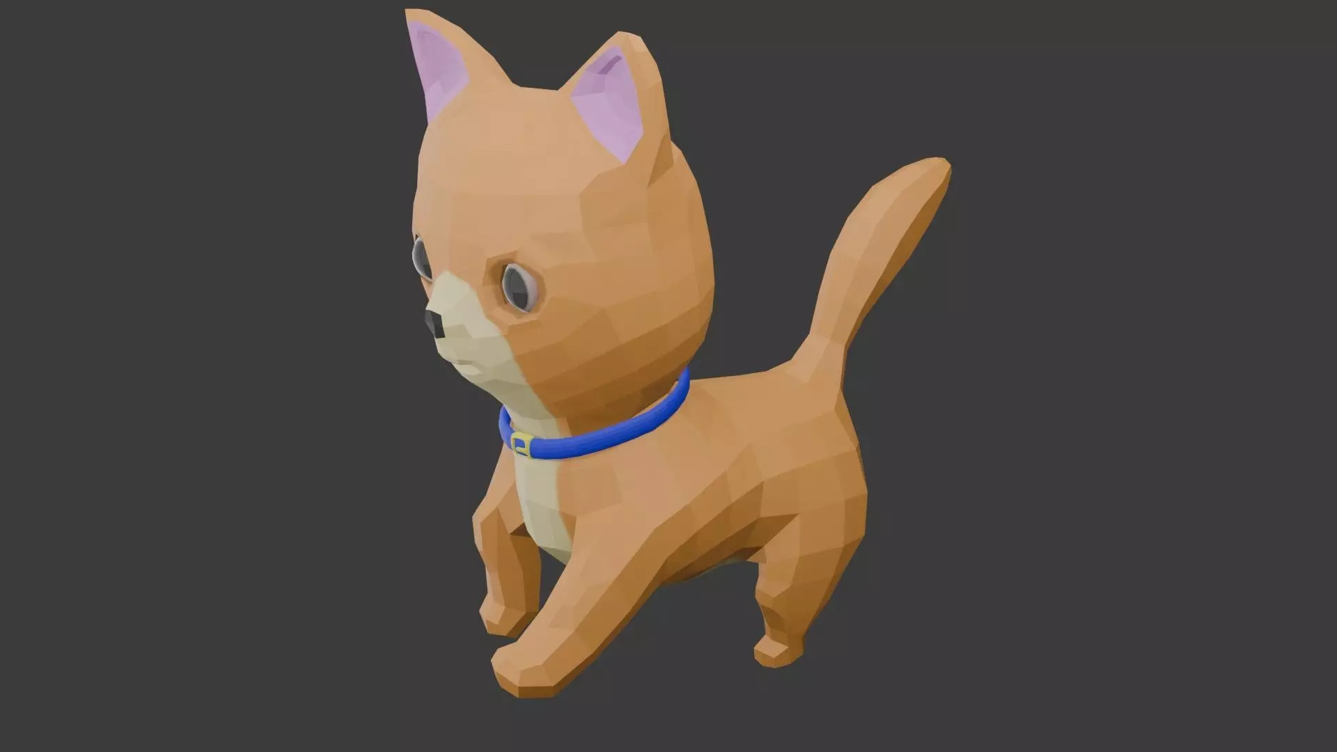 Cat Low polygon Low-poly 3D model_0